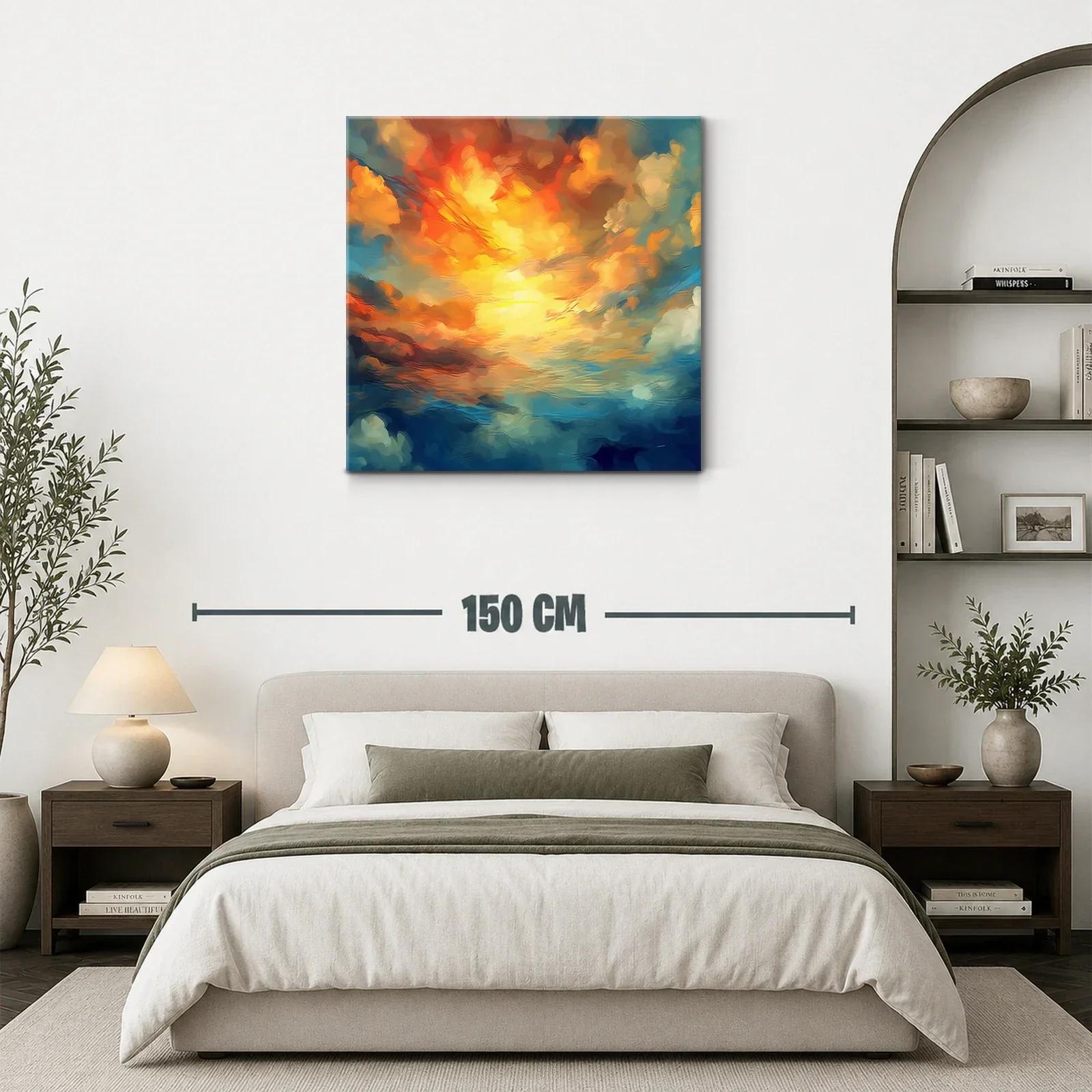 Atardecer vibrante con nubes iluminadas en tonos cálidos — miniatura 3