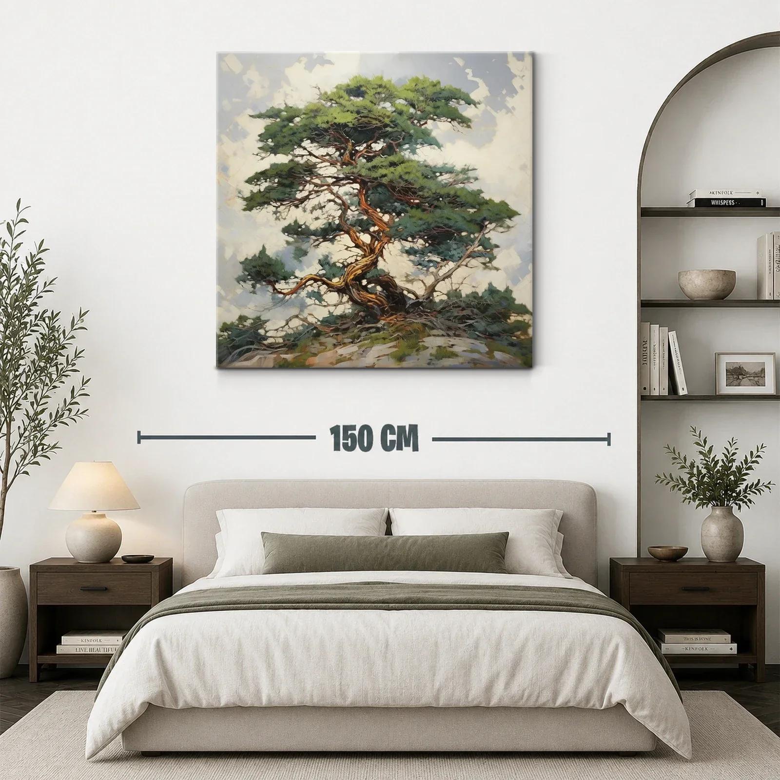 Árbol solitario con ramas retorcidas y follaje verde — miniatura 3