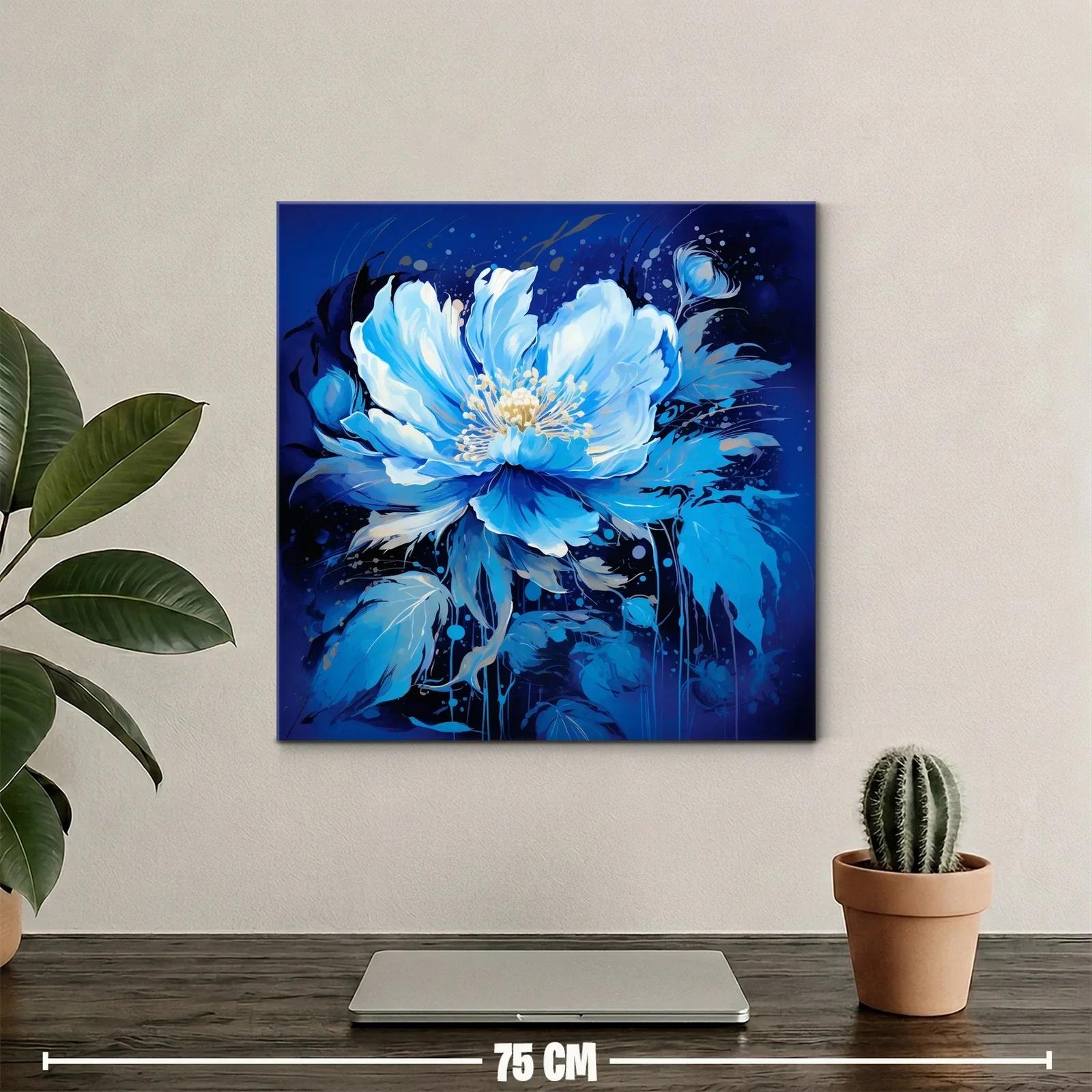 Flor azul vibrante con detalles delicados y fondo profundo — miniatura 2