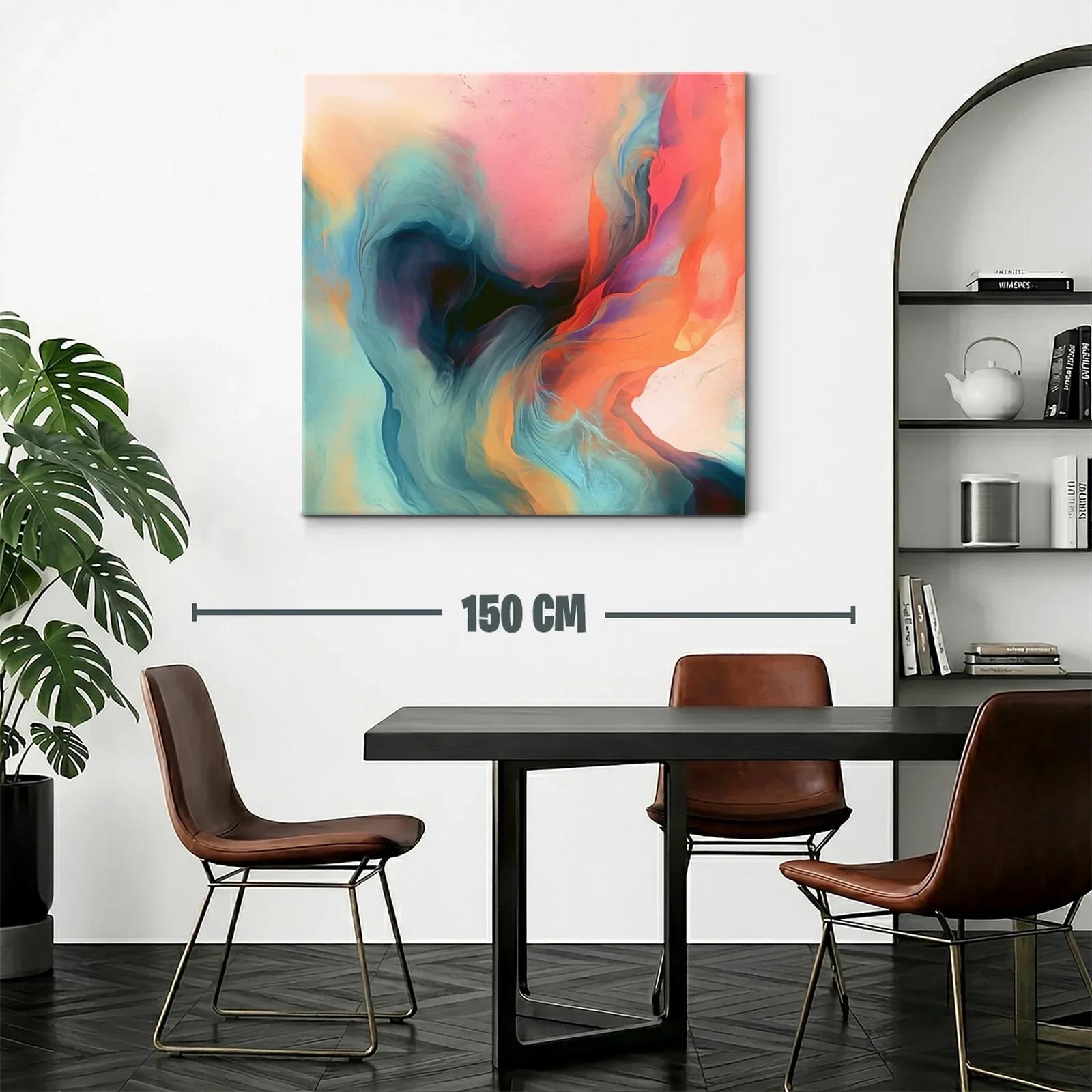 Composición abstracta con tonos cálidos y fríos vibrantes — miniatura 2