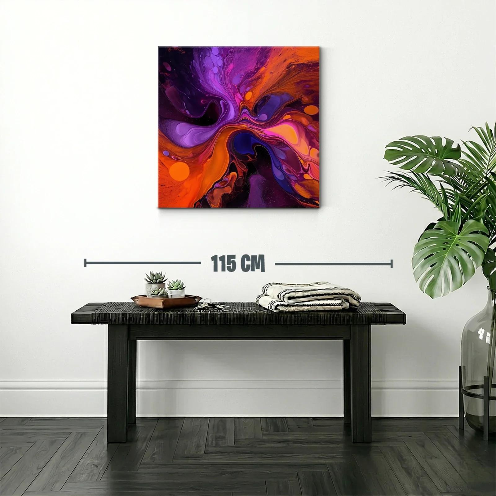 Explosión abstracta en tonos morados y naranjas vibrantes — miniatura 2