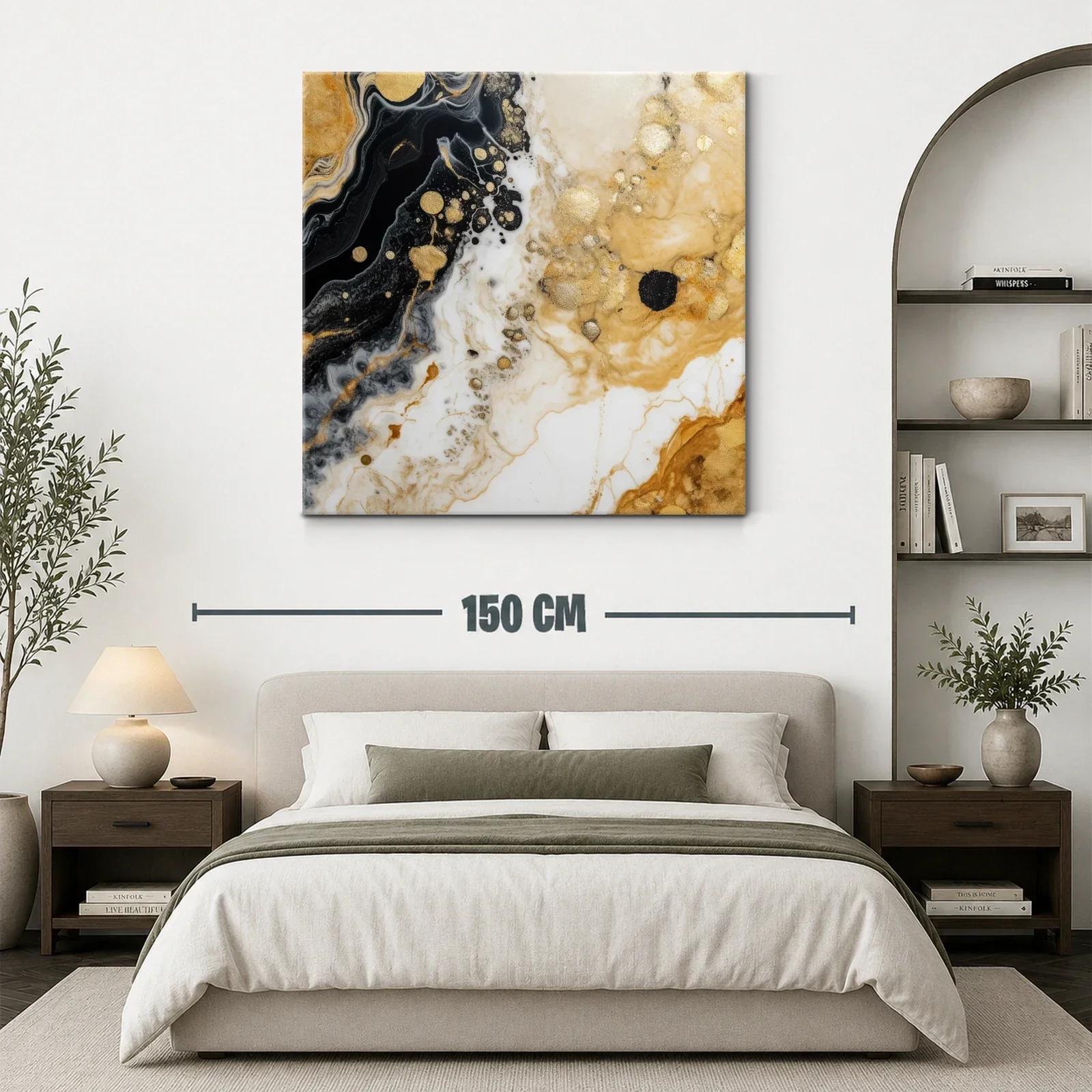Arte abstracto de vetas doradas y contrastes intensos — miniatura 3