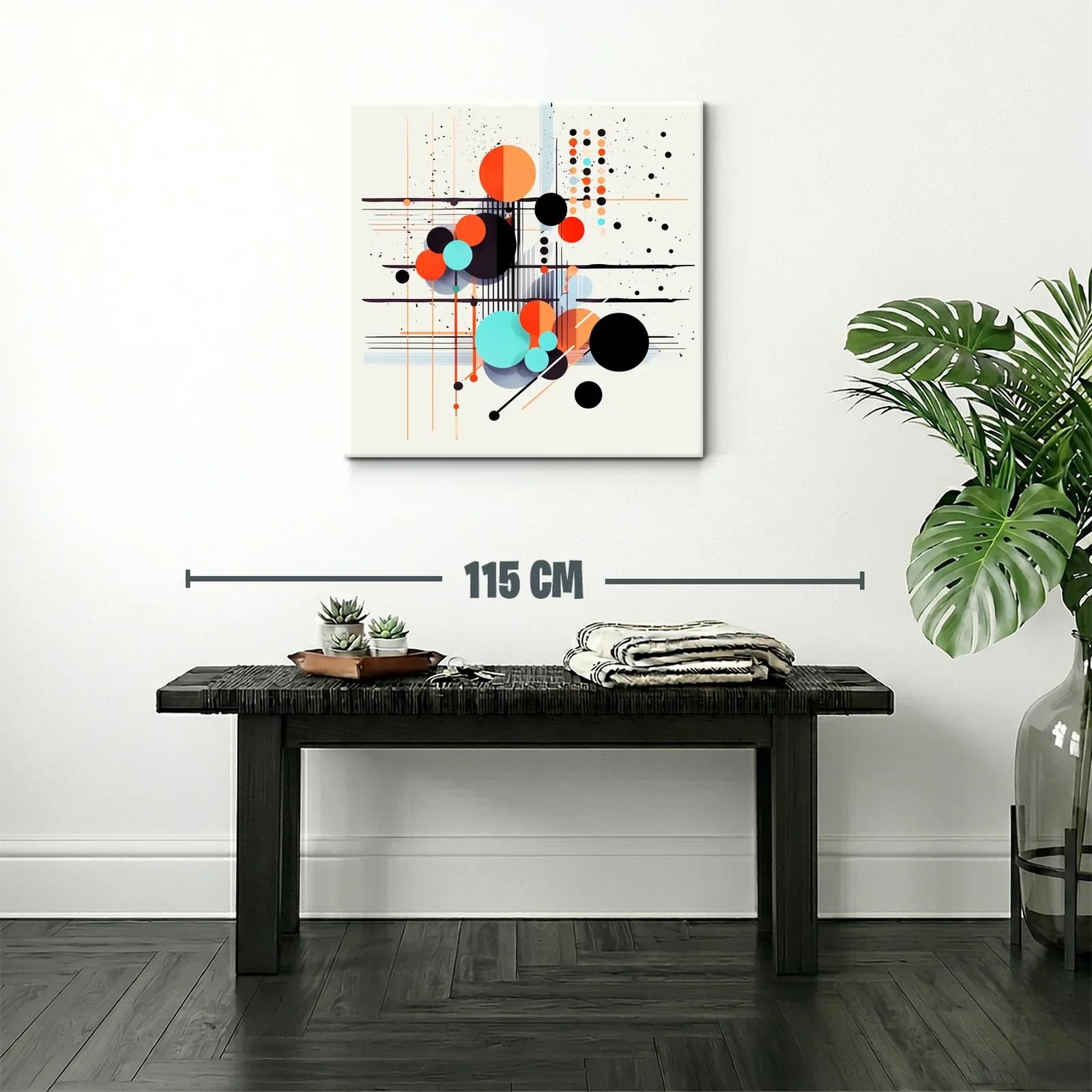 Arte abstracto geométrico en tonos vibrantes y contrastantes — miniatura 2