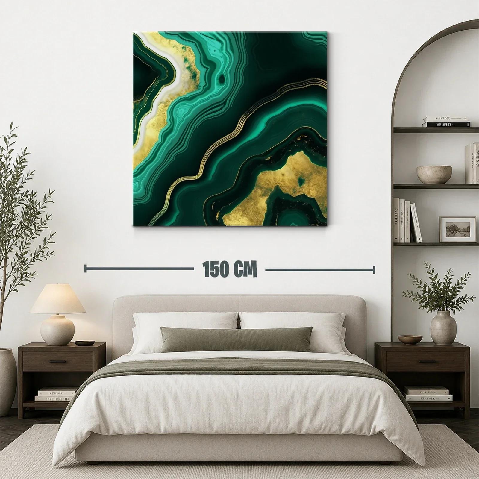 Diseño abstracto tonos verdes con detalles dorados elegantes — miniatura 3