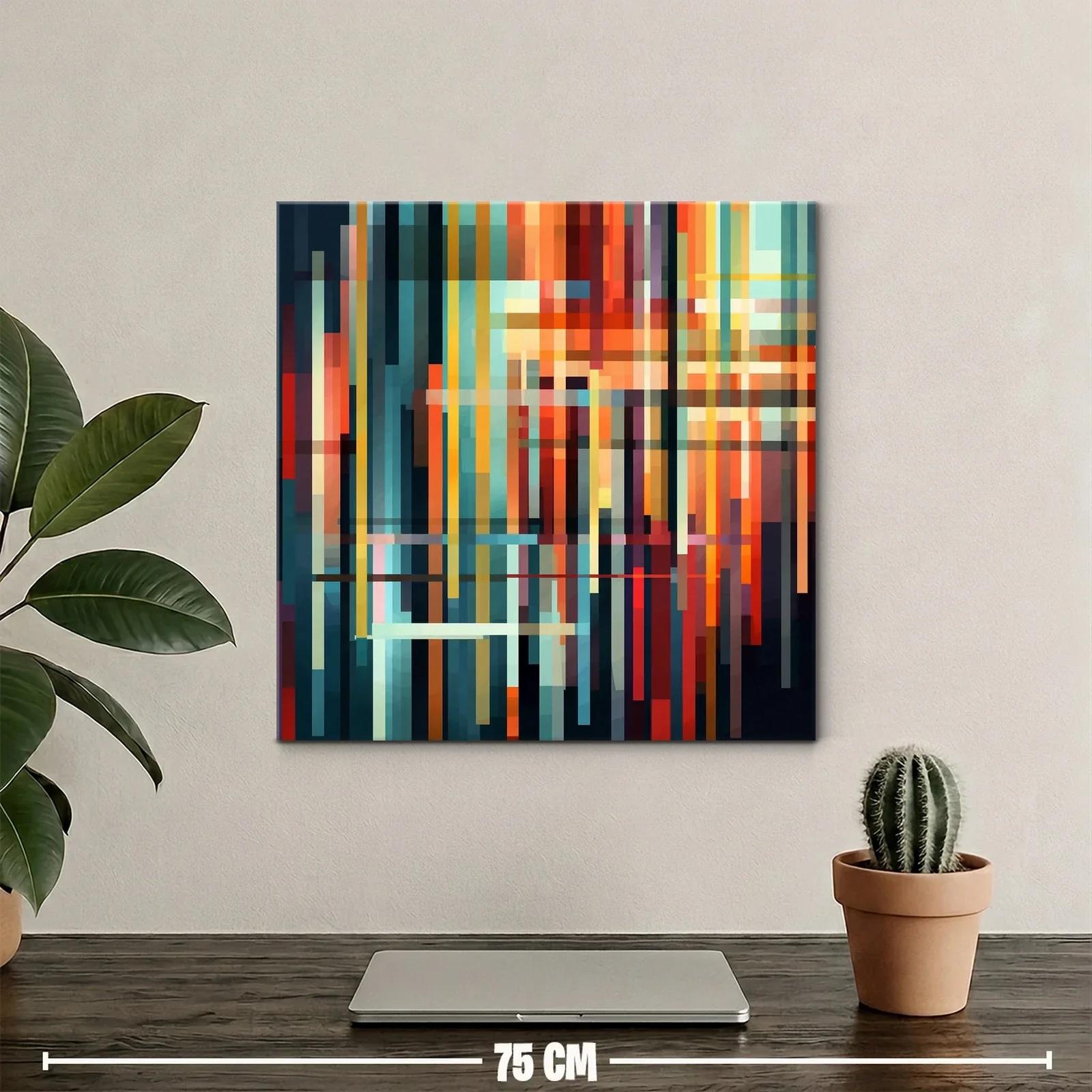 Composición geométrica con tonos cálidos y fríos vibrantes — miniatura 2
