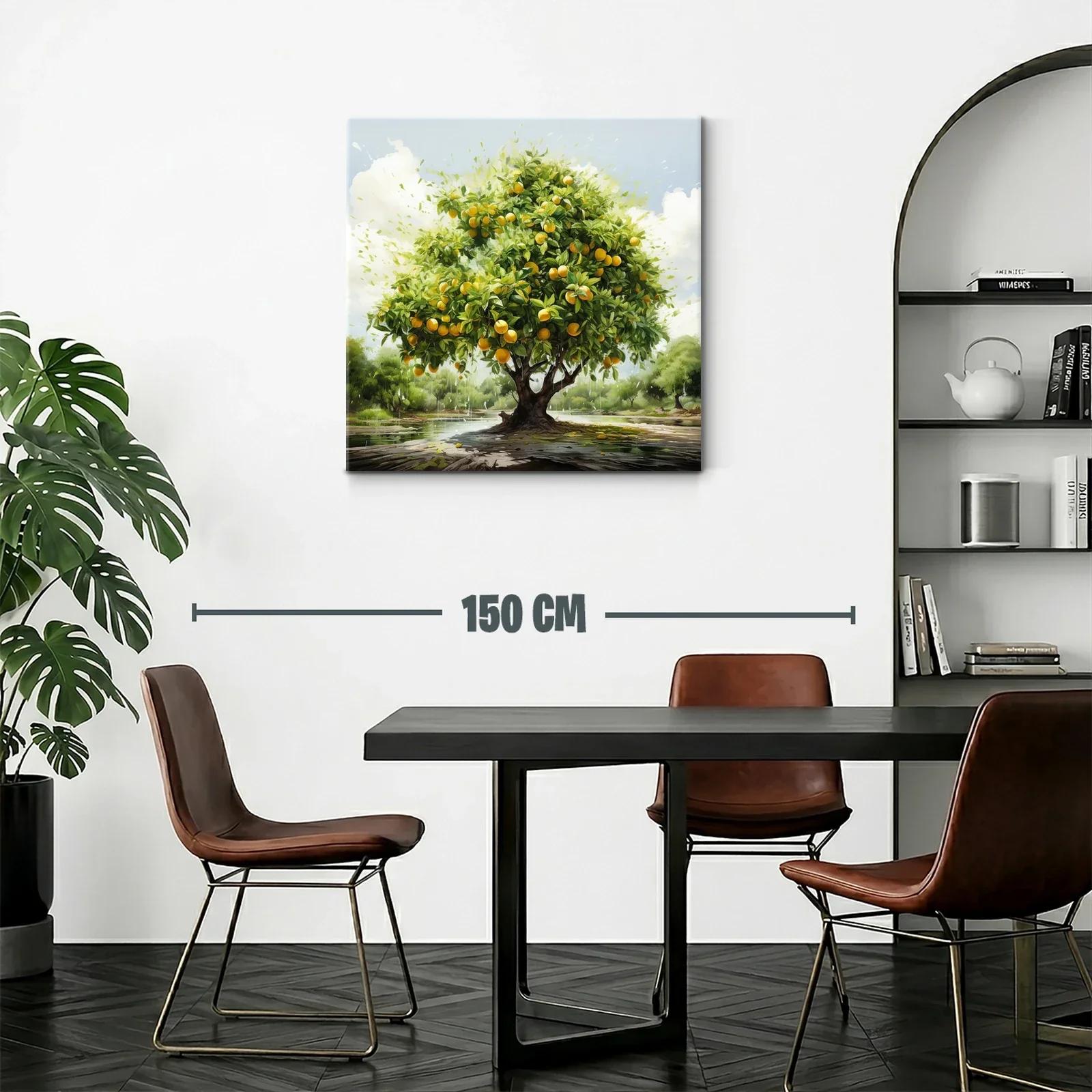 Árbol de naranjas vibrante con paisaje natural sereno — miniatura 2