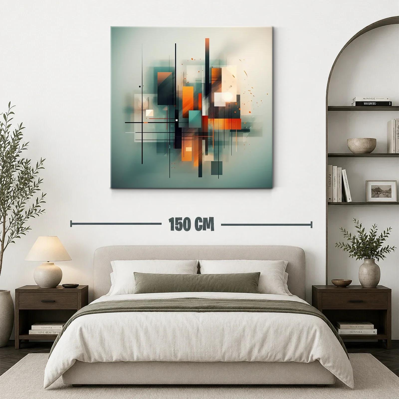 Composición abstracta en tonos cálidos y fríos — miniatura 3