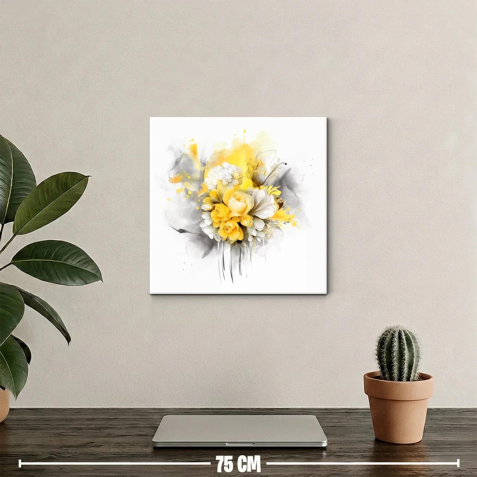 Ramo luminoso en tonos amarillos y grises suaves — miniatura 2