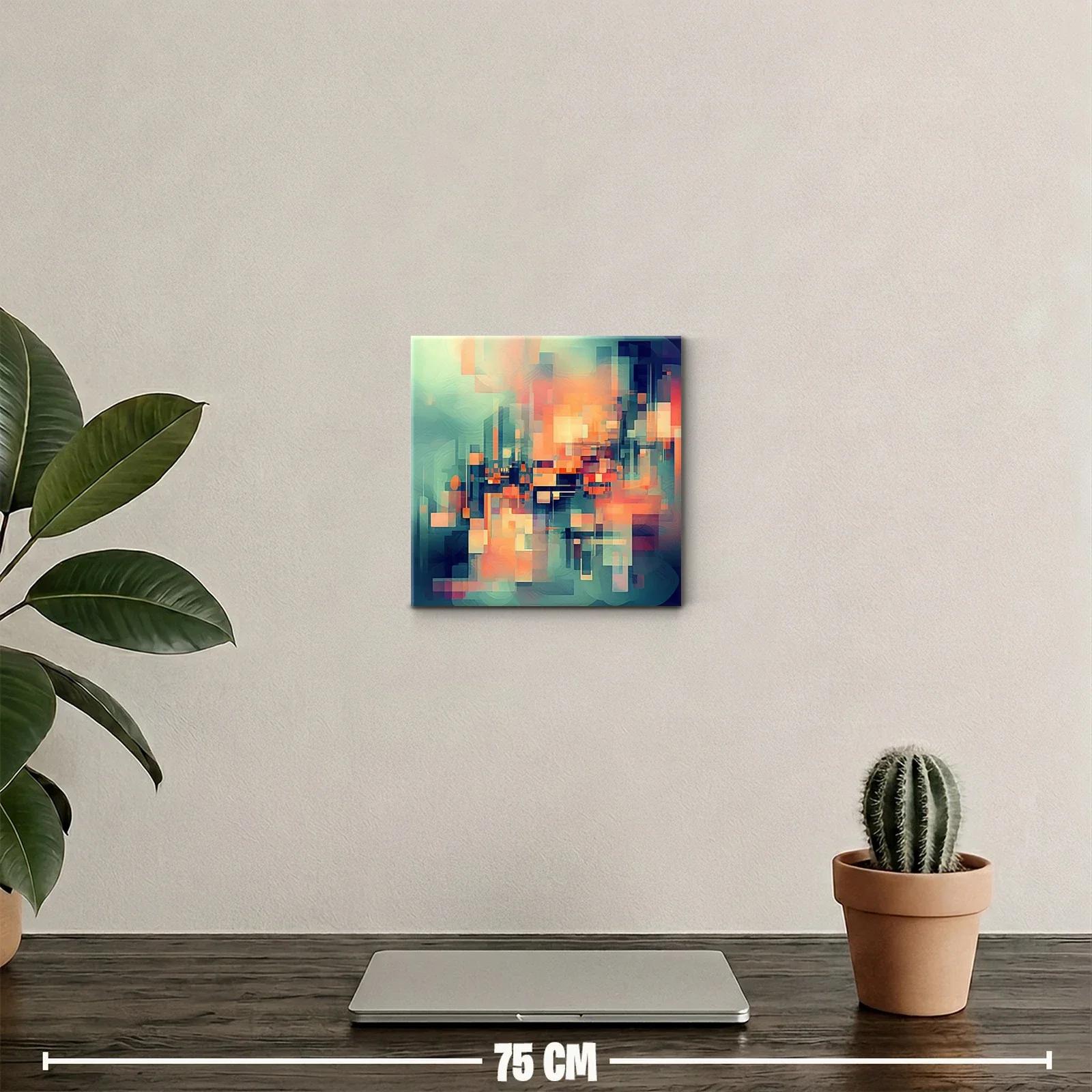 Composición abstracta con tonos cálidos y fríos contrastantes — miniatura 2