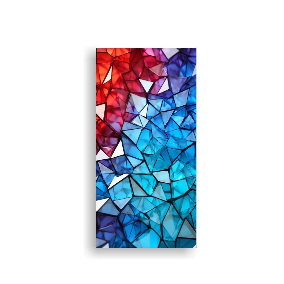 Cuadro mosaico de cristales de colores en azul y turquesa