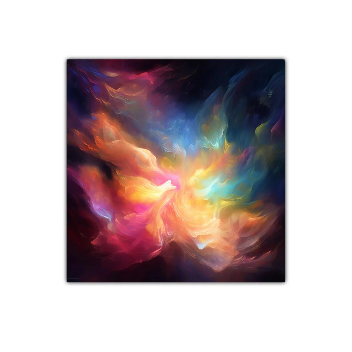 Cuadro abstracto con explosión de colores vibrantes y flujo dinámico — imagen principal
