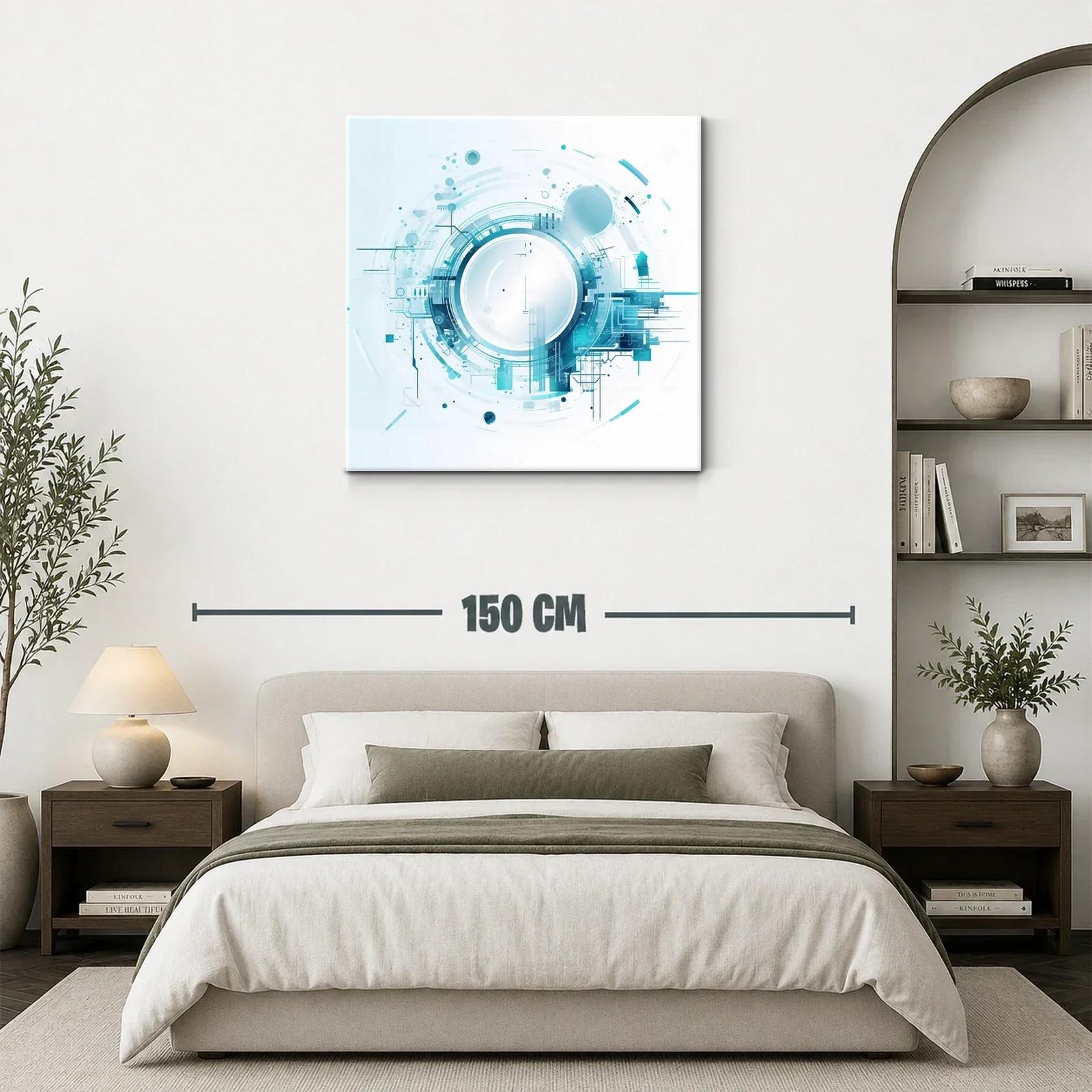 Diseño abstracto circular en tonos azules y blancos — miniatura 3