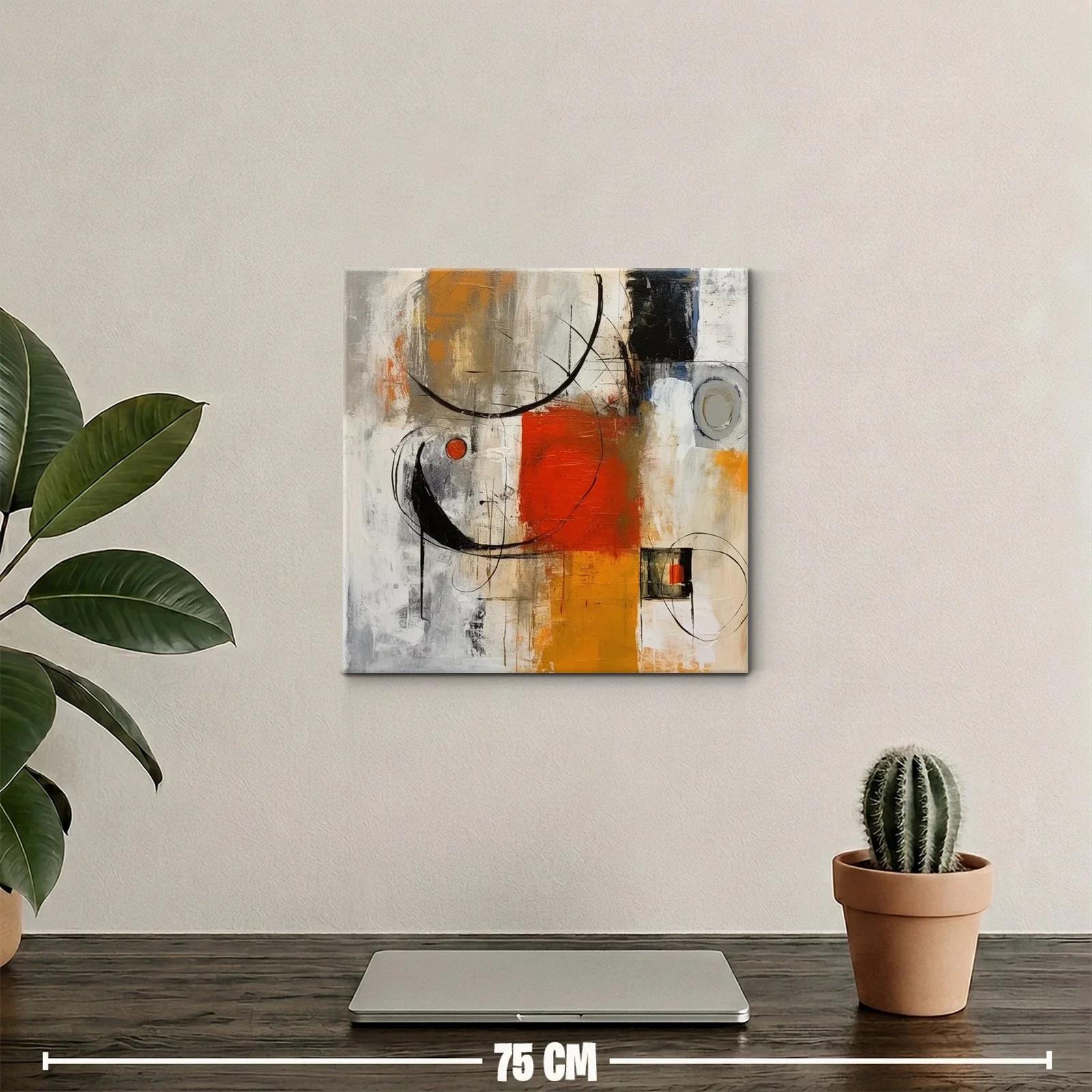 Composición abstracta en tonos naranja y negro — miniatura 2