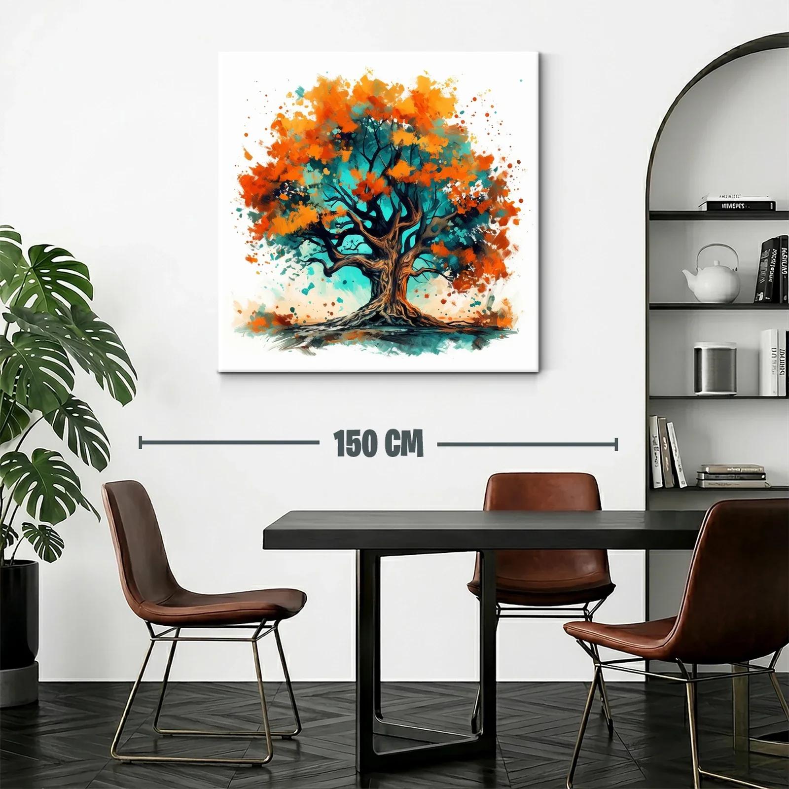 Árbol vibrante con tonos cálidos y frescos en composición dinámica — miniatura 2