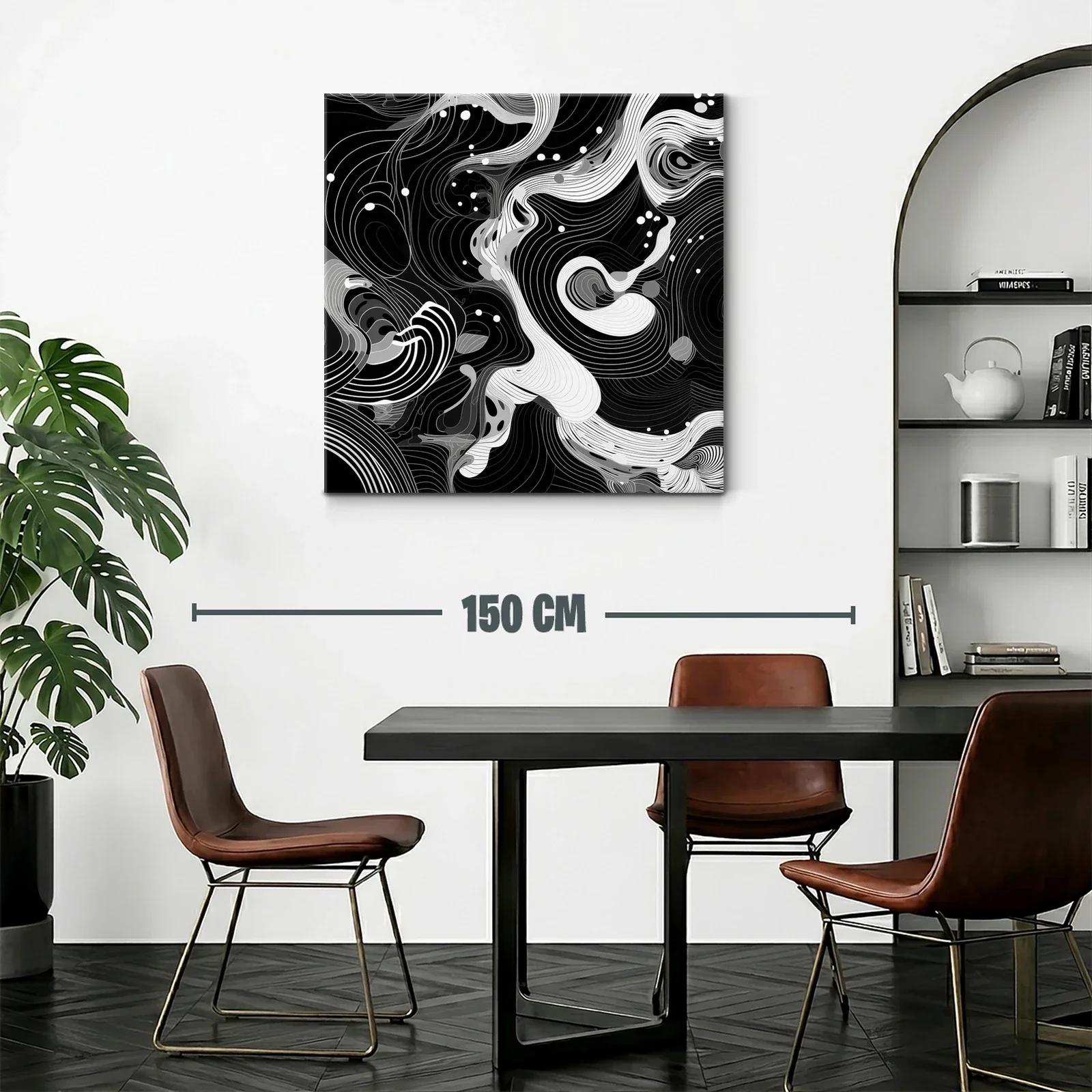 Composición abstracta en blanco y negro dinámica y sofisticada — miniatura 2