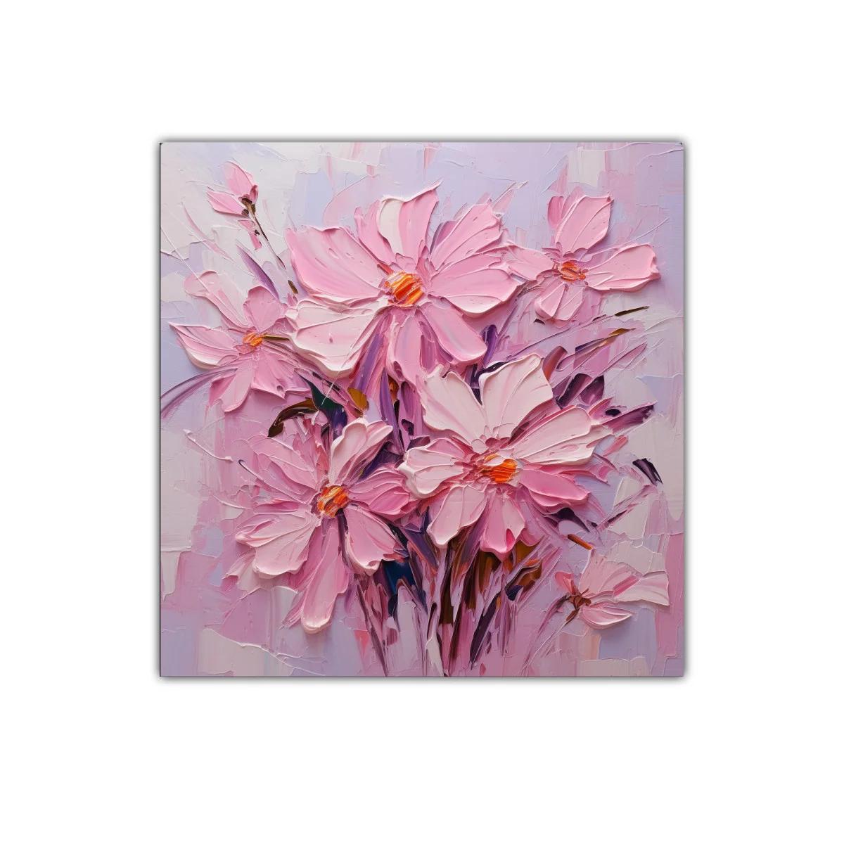Cuadro floral en tonos rosa con flores delicadas — imagen principal