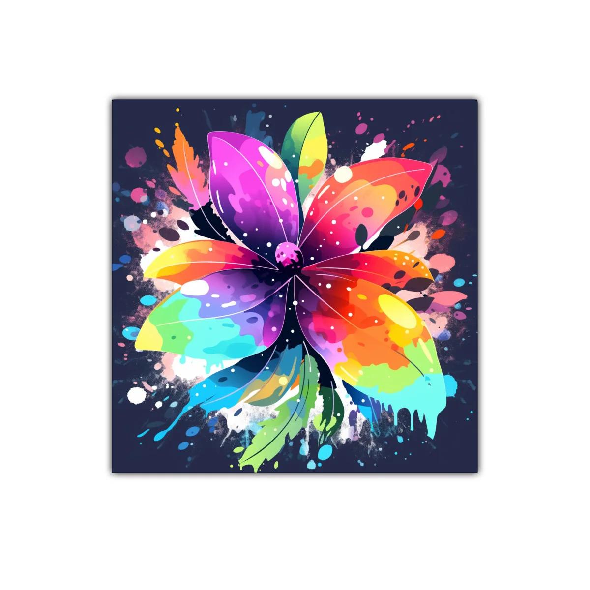 Flor multicolor vibrante con explosión de pigmentos vivos — imagen principal