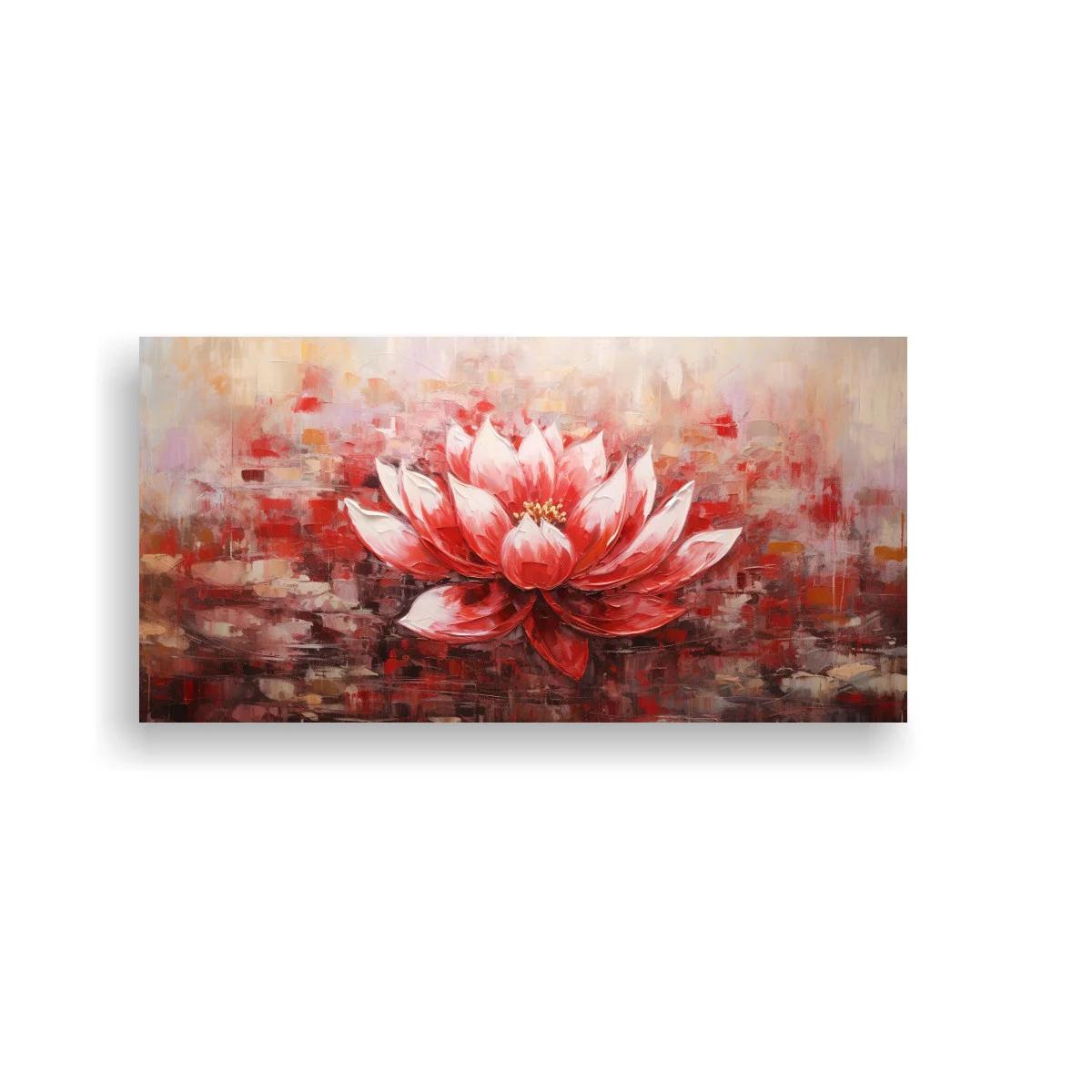 Cuadro flor de loto rosa con fondo texturizado