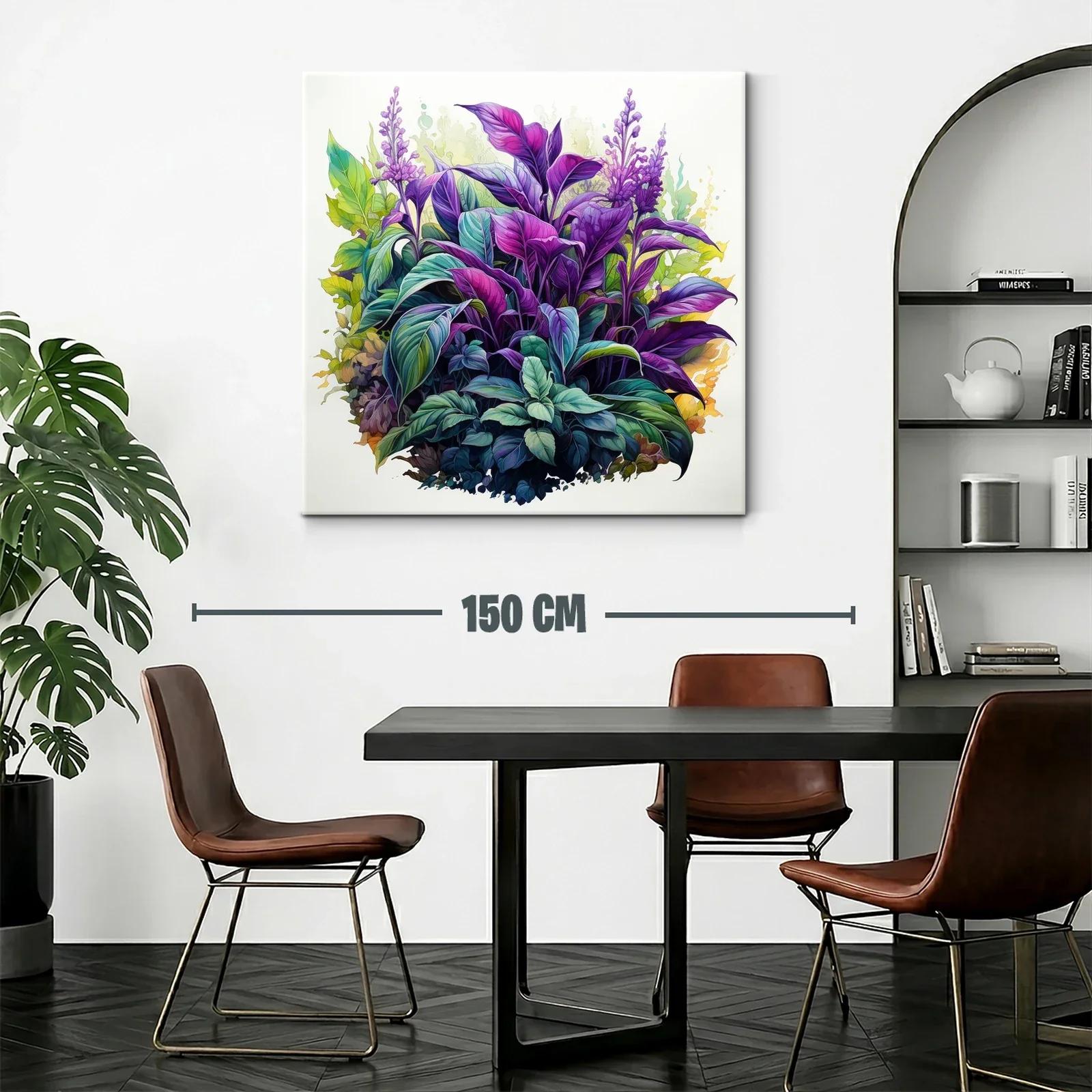 Exuberante Composición de Hojas en Tonos Violeta y Verde — miniatura 2