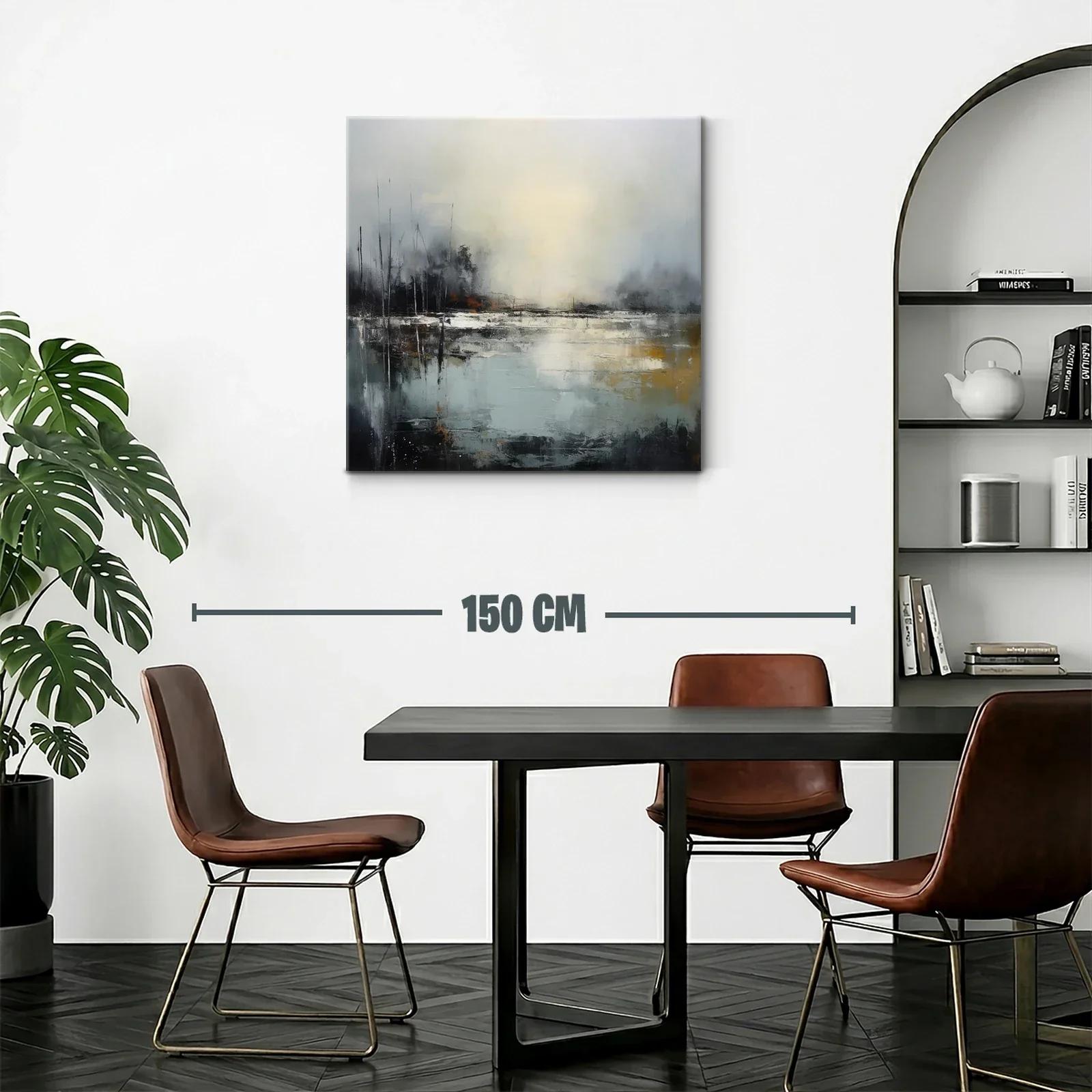 Paisaje abstracto con tonalidades grises y ocres — miniatura 2