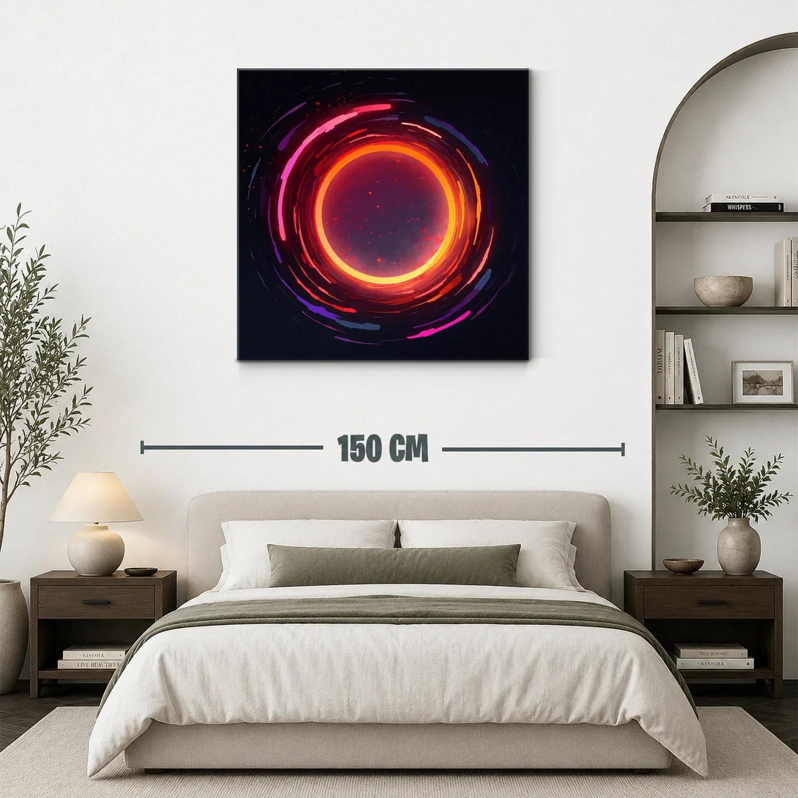 Cuadro abstracto con espiral cromática vibrante y energética — miniatura 3