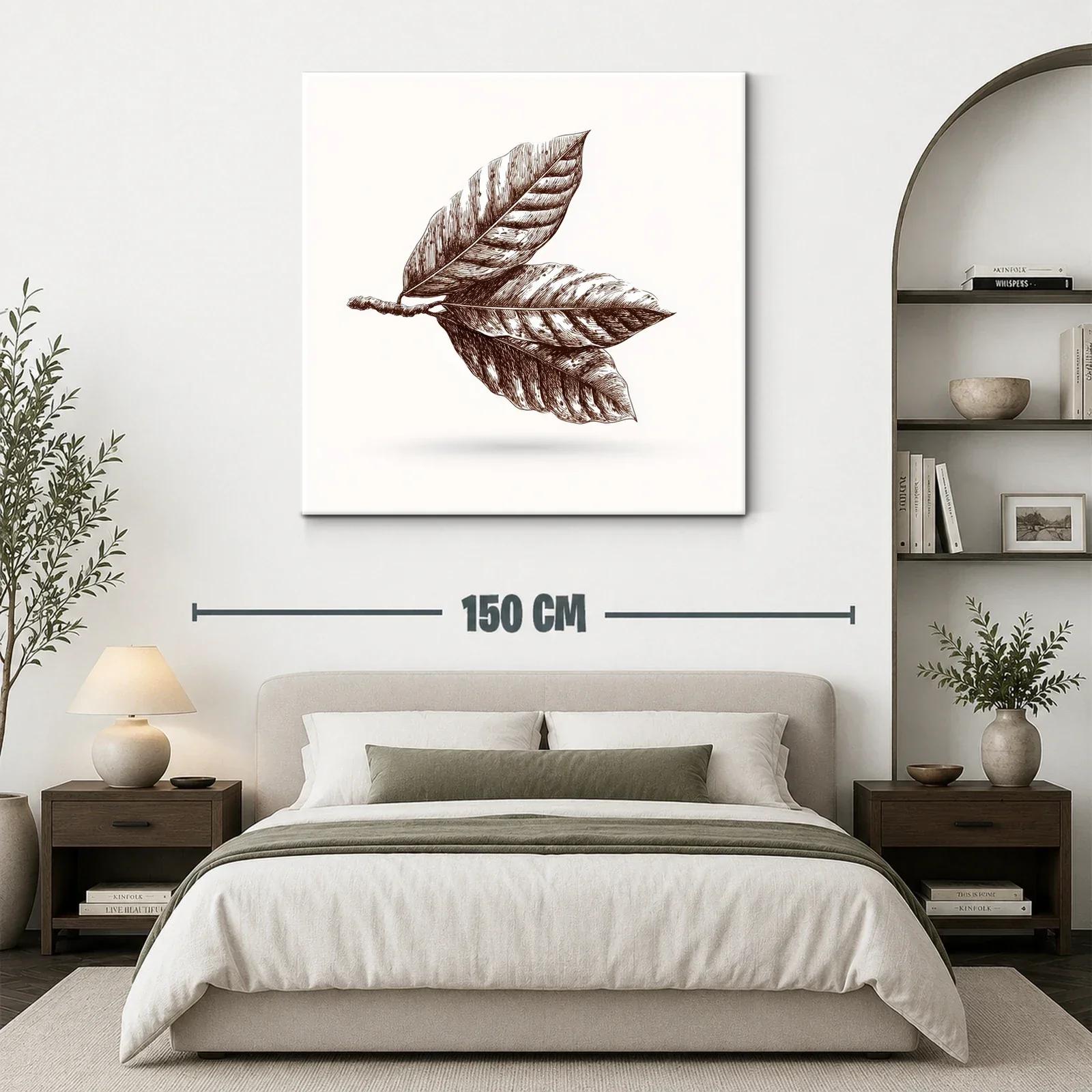 Elegante dibujo botánico de hojas en tonos sepia — miniatura 3