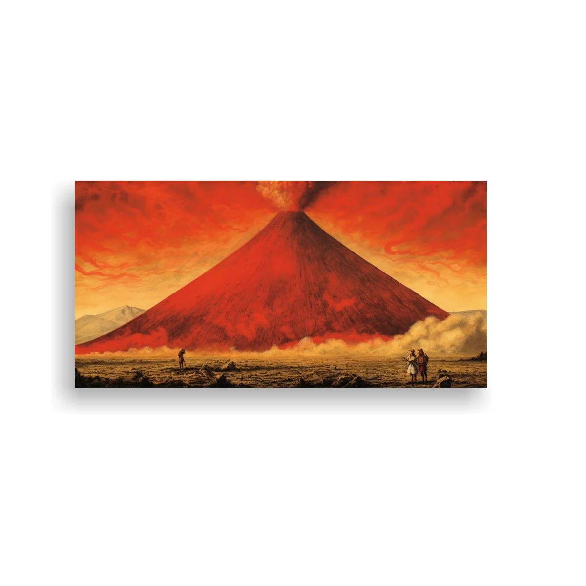 Cuadro volcán en erupción con cima humeante — imagen principal