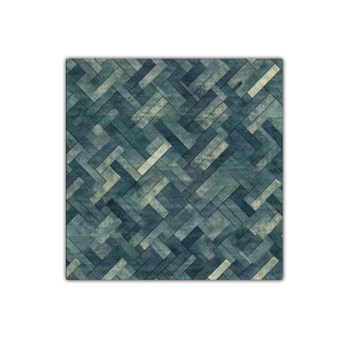 Cuadro decorativo con patrón geométrico en tonos azules — imagen principal