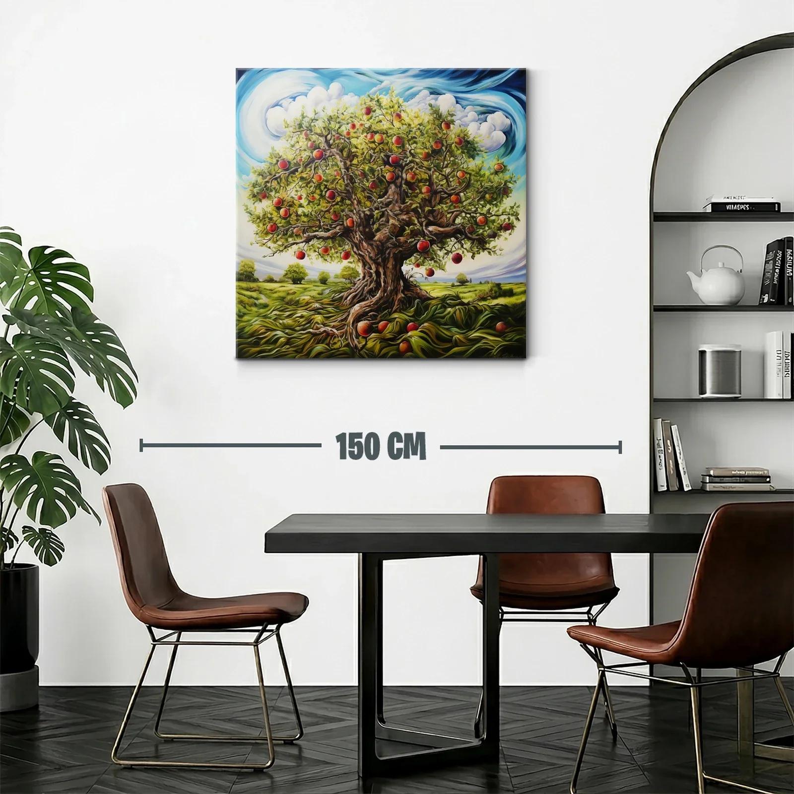 Árbol frutal exuberante con manzanas rojas maduras — miniatura 2