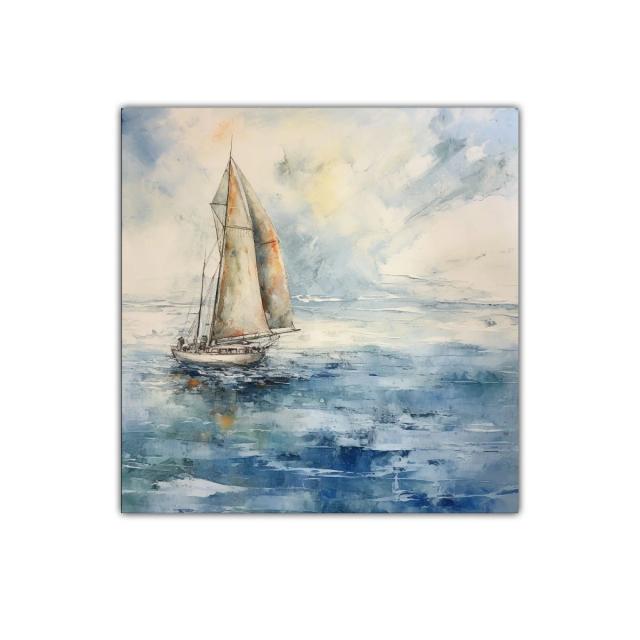 Barco a vela navegando en mar sereno al atardecer