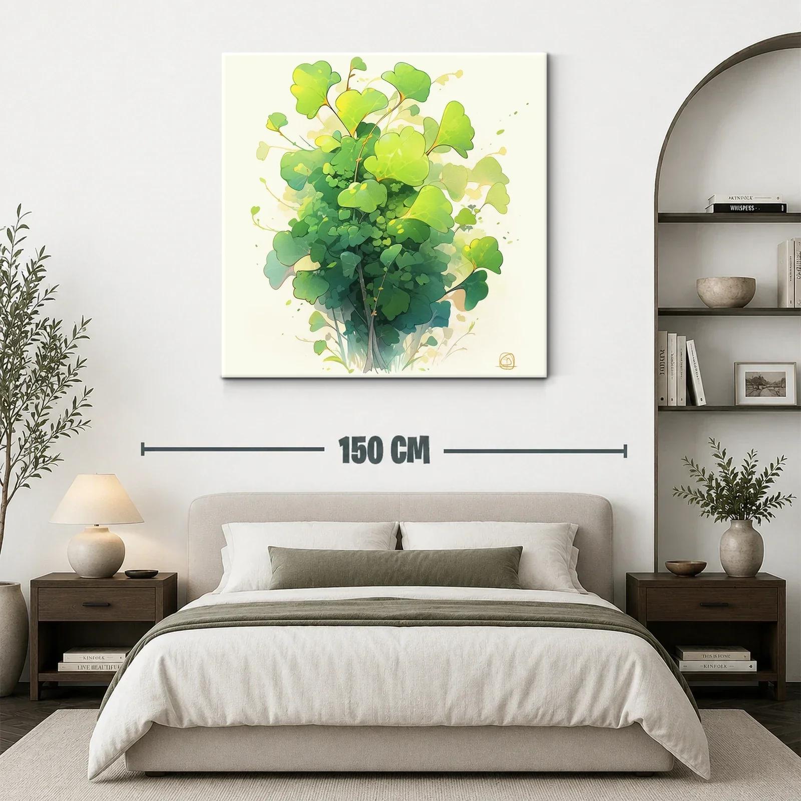 Cuadro con diseño de hojas verdes en tonos vibrantes — miniatura 3