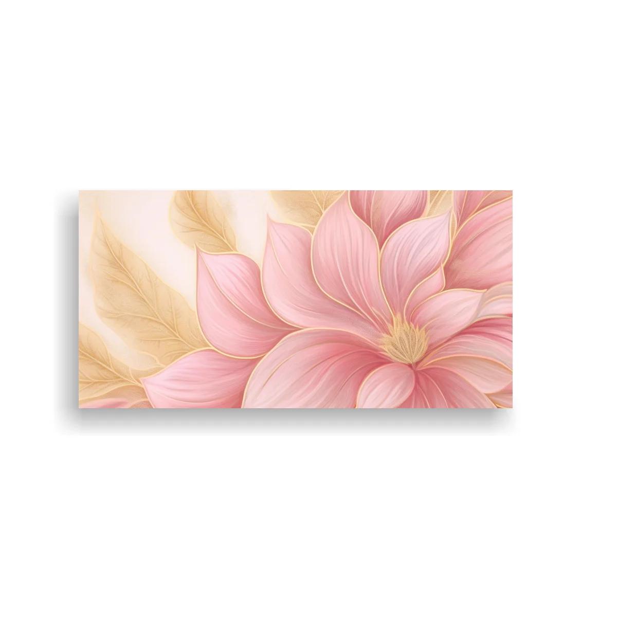 Cuadro flor rosada tipo dalia con pétalos en capas