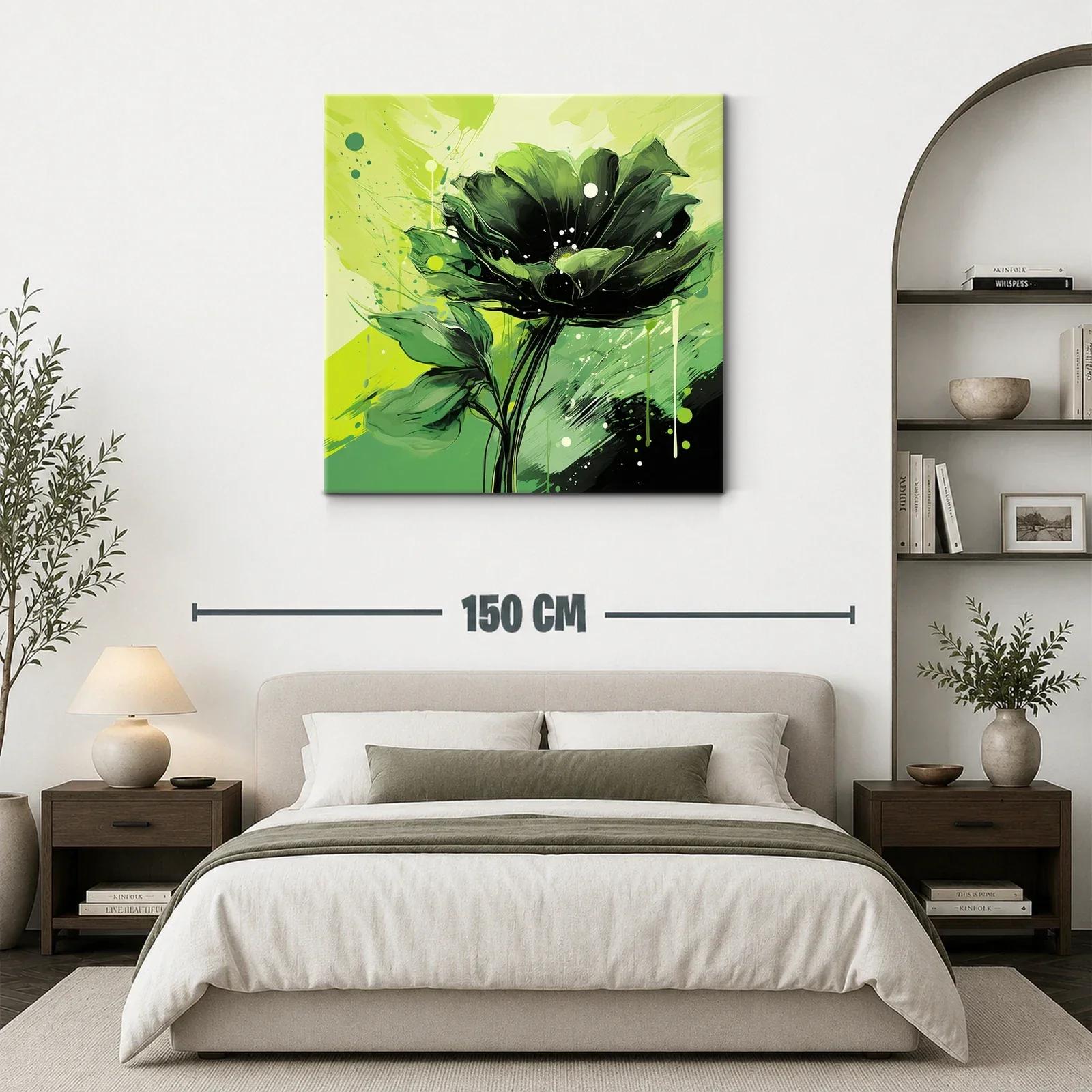 Flor vibrante en tonos verdes para ambiente natural — miniatura 3