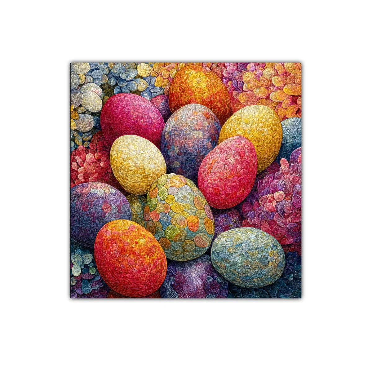 Decorativo cuadro con huevos coloridos en composición vibrante — imagen principal