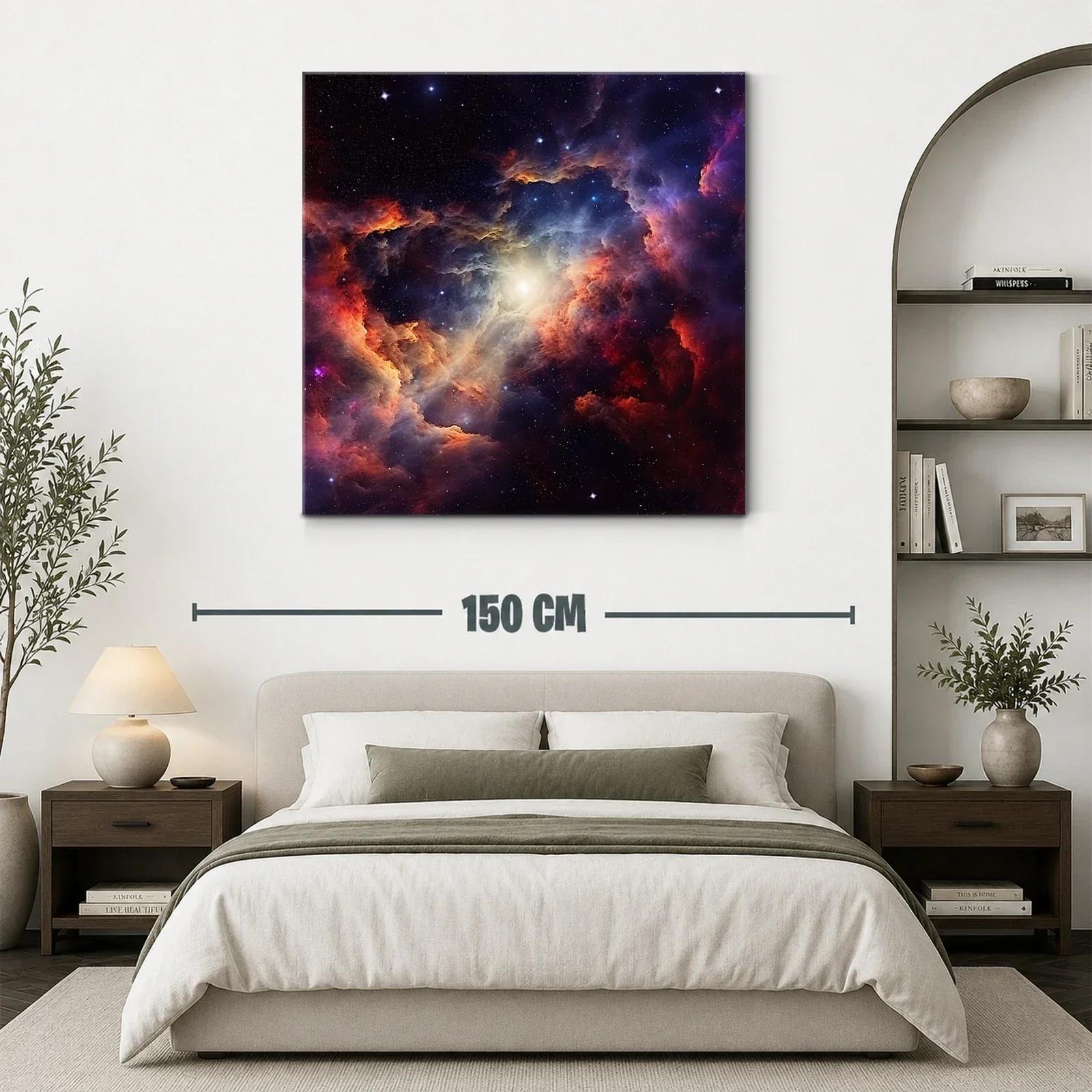 Cuadro nebulosa cósmica con vibrantes tonos cálidos y fríos — miniatura 3