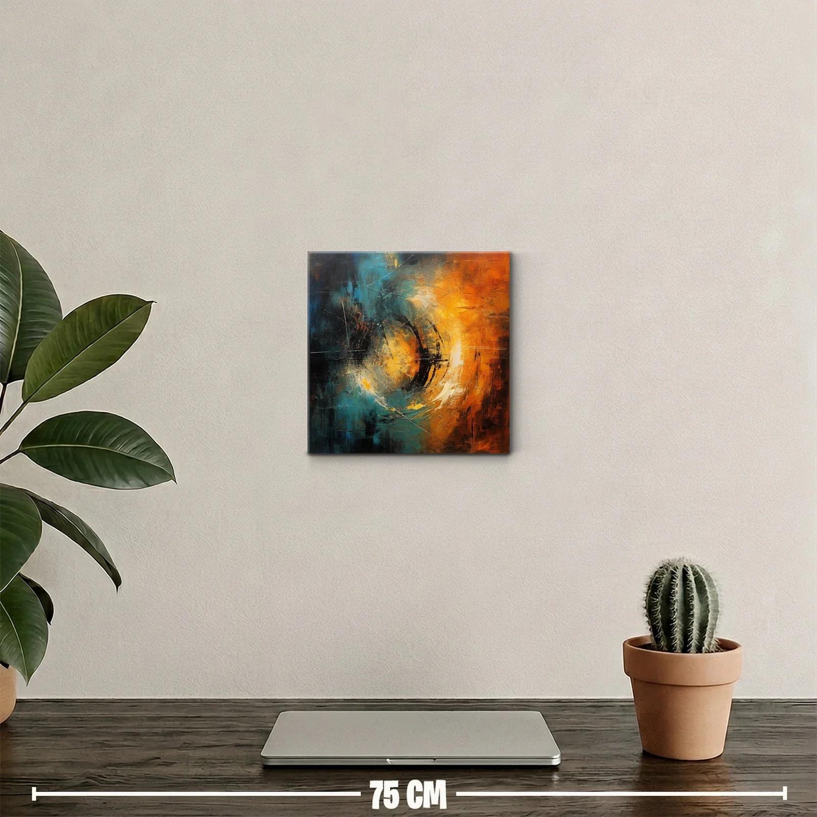 Composición abstracta con energía en tonos cálidos y fríos — miniatura 2