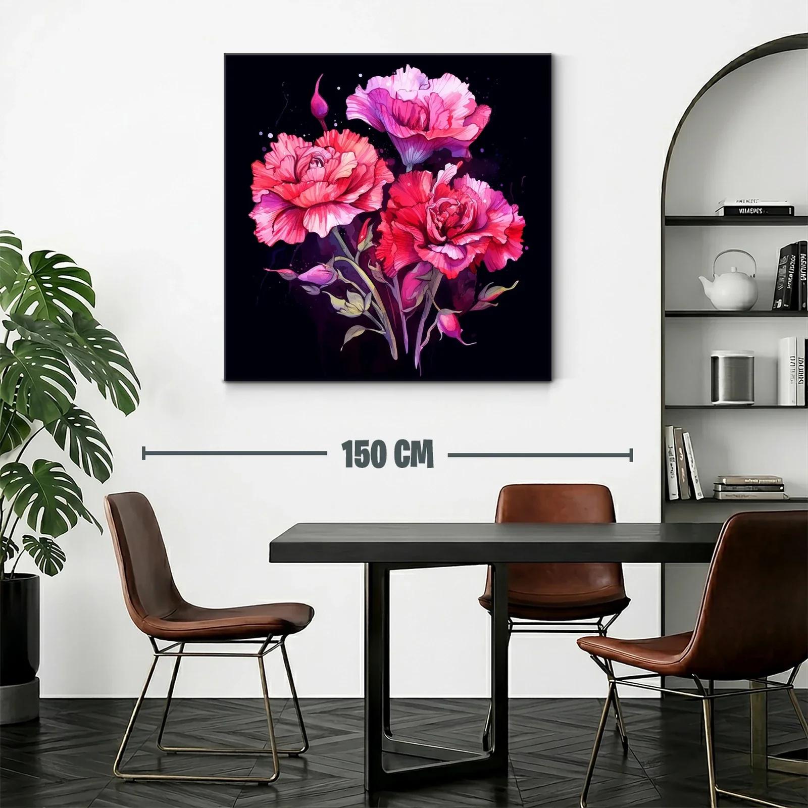 Dramática composición floral en tonos fucsia y rojos vibrantes — miniatura 2