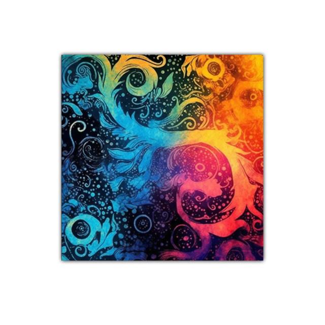 Cuadro decorativo con motivos florales en colores vibrantes