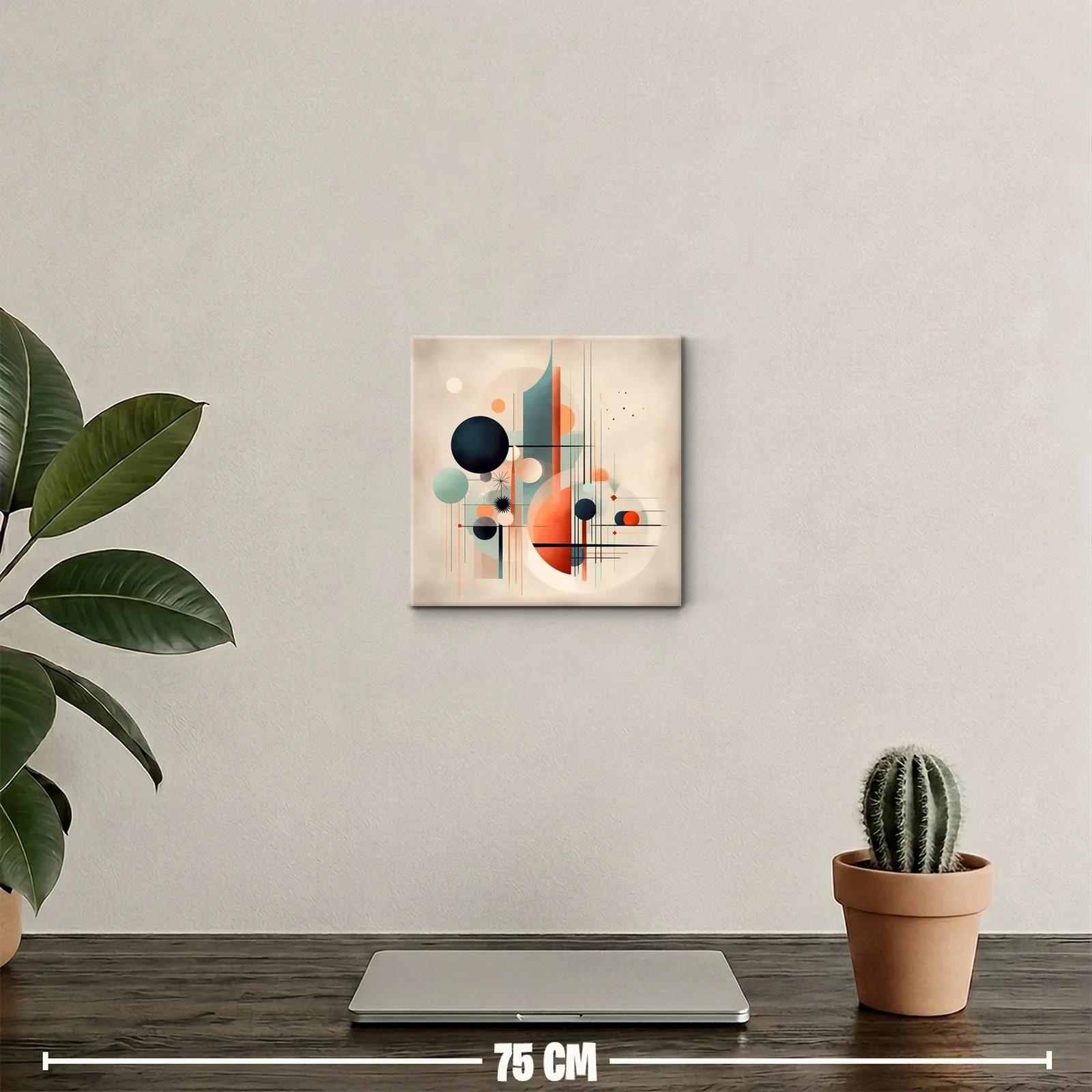 Composición geométrica abstracta en tonos cálidos y fríos — miniatura 2