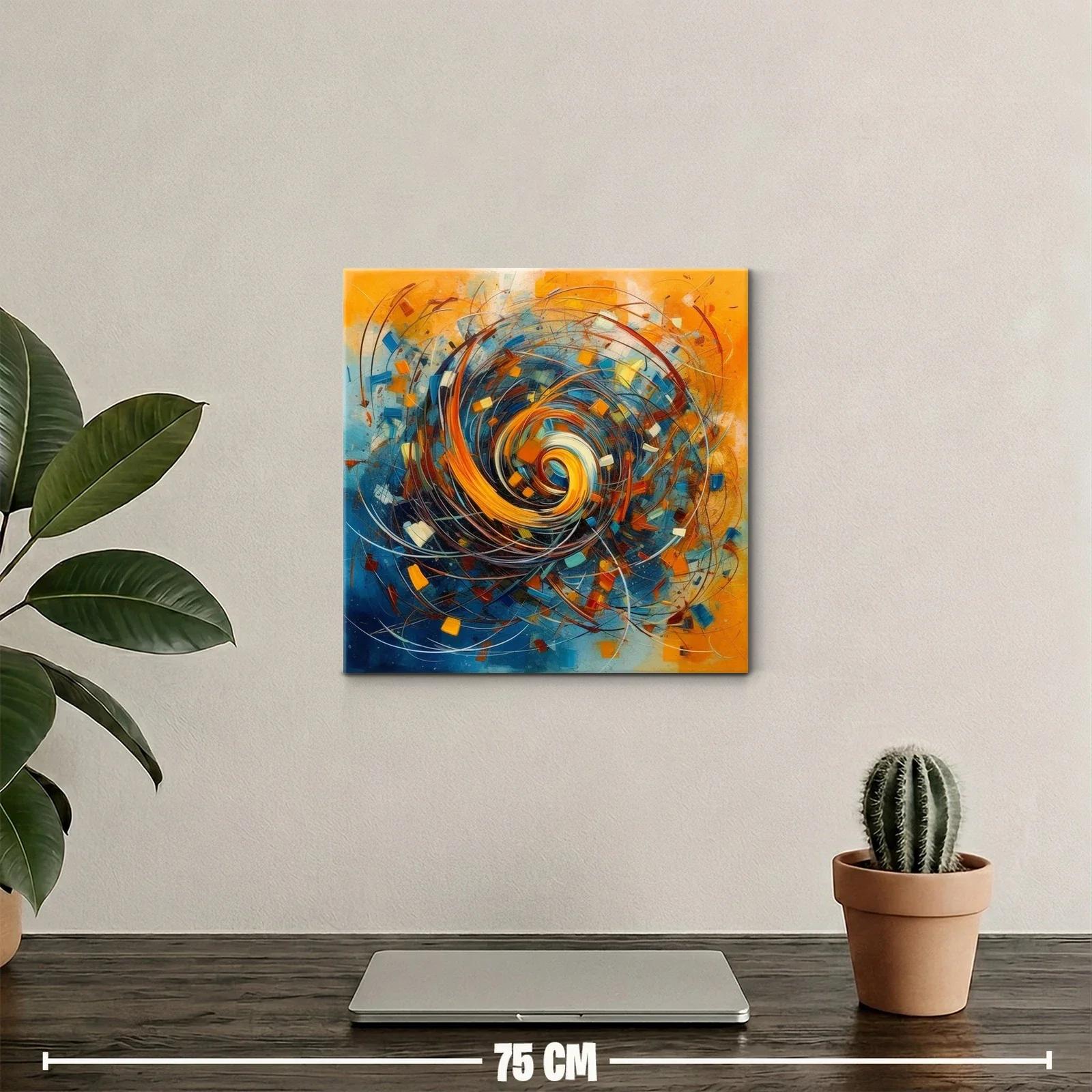 Composición dinámica con espiral de tonos cálidos y fríos — miniatura 2