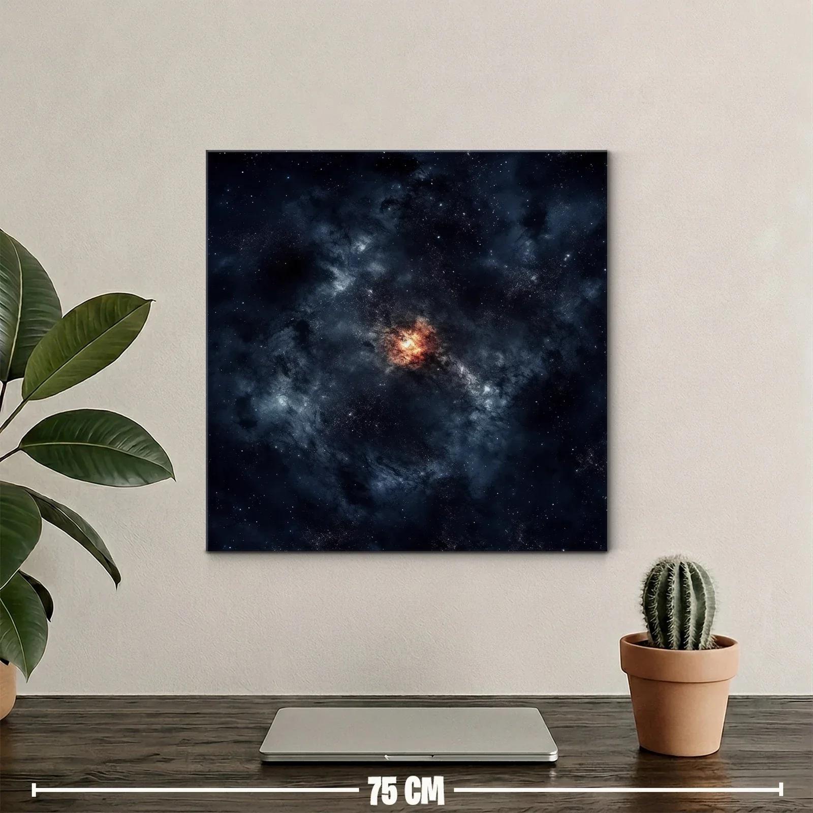 Cuadro abstracto con galaxia cósmica y tonos oscuros intensos — miniatura 2