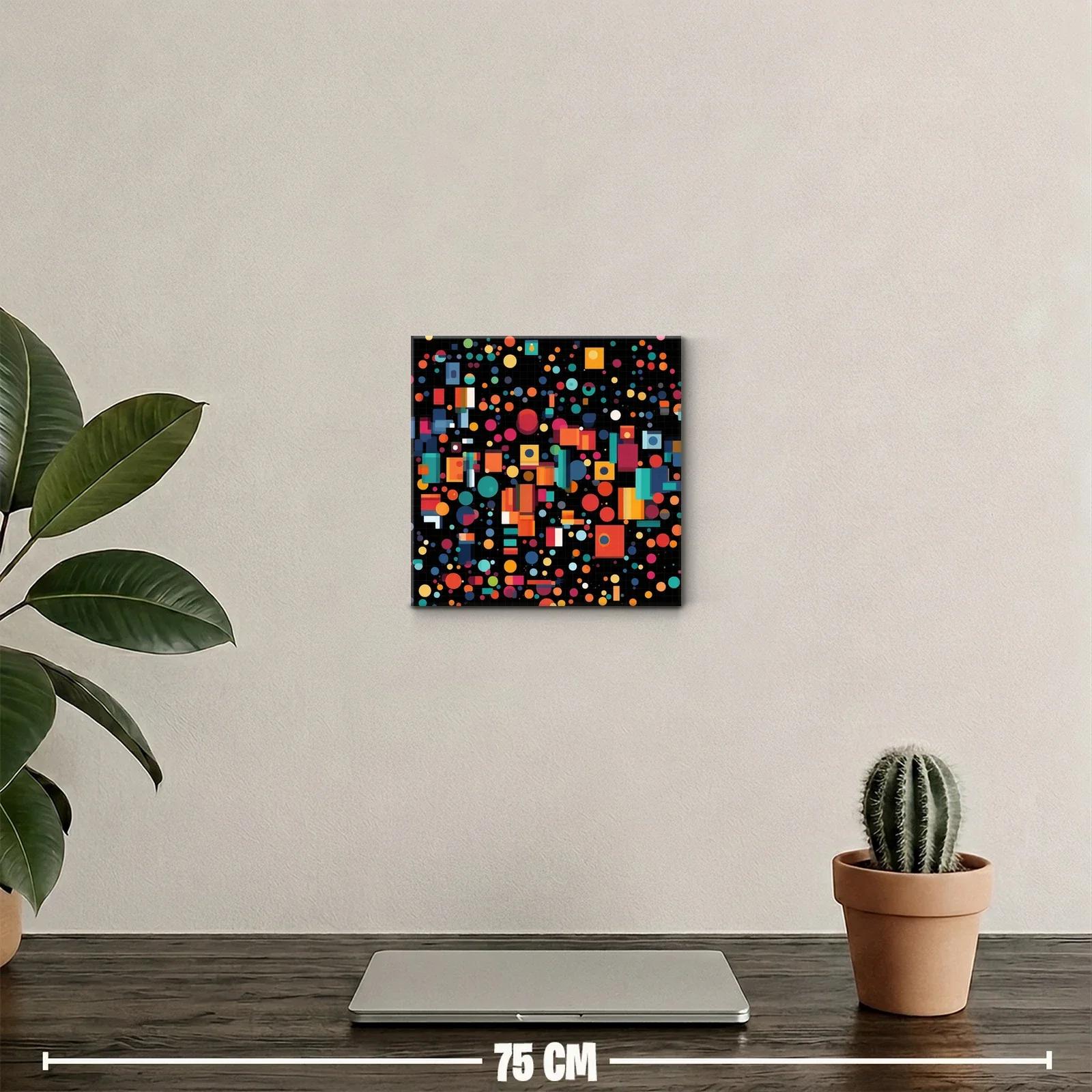 Cuadro Abstracto con Figuras Geométricas y Colores Vibrantes — miniatura 2