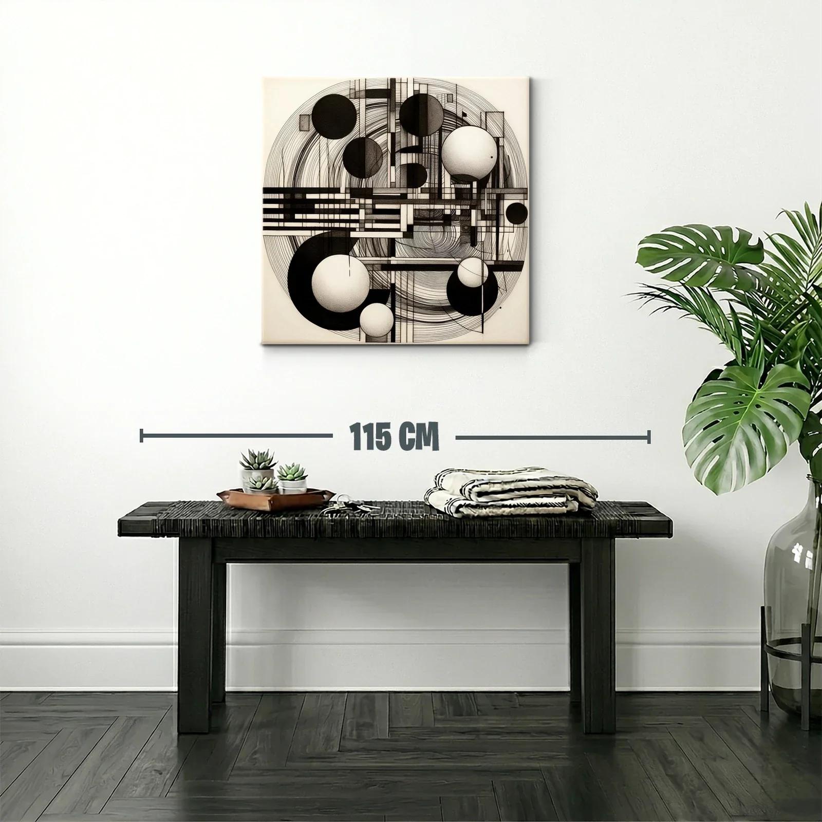 Composición geométrica en blanco y negro para espacios modernos — miniatura 2