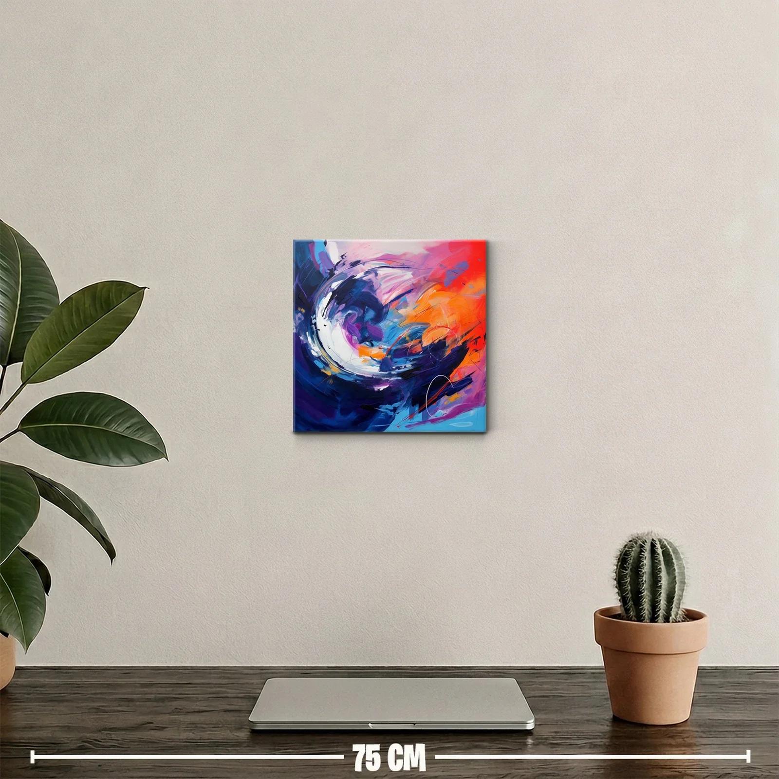 Composición Abstracta en Vibrantes Tonos Cálidos y Fríos — miniatura 2
