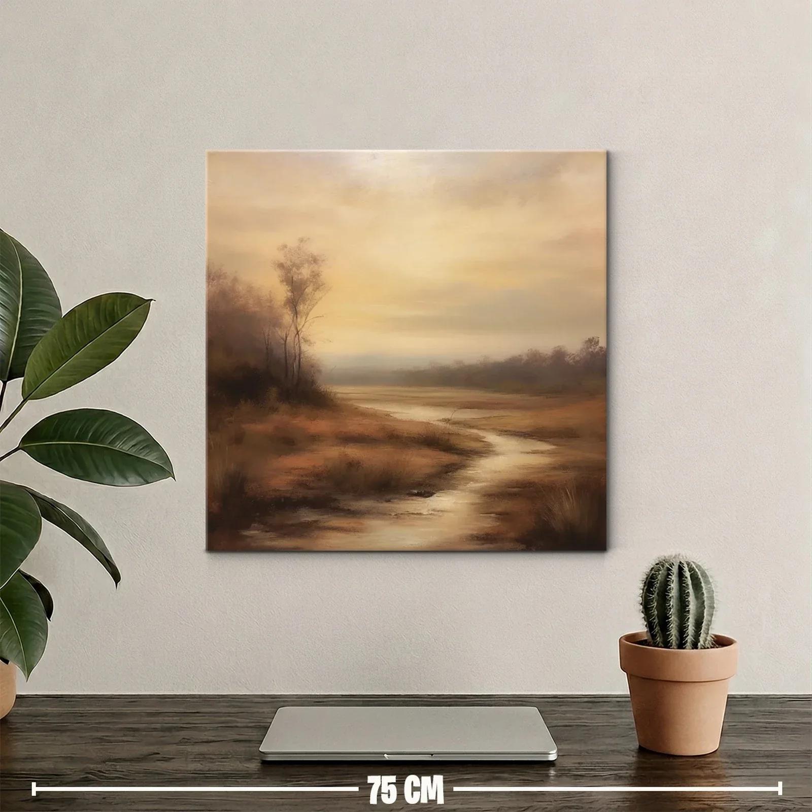 Paisaje sereno con río y tonos cálidos al atardecer — miniatura 2