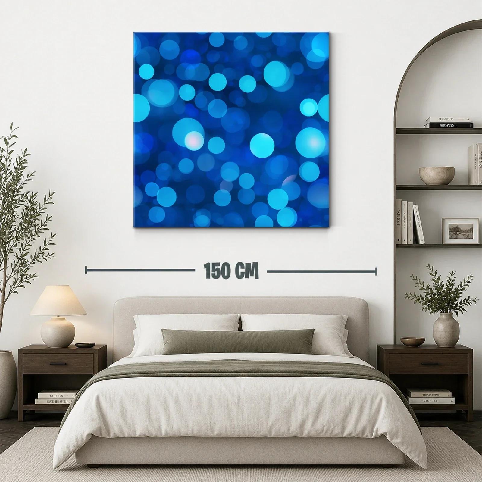 Cuadro abstracto con círculos azules en distintas tonalidades — miniatura 3