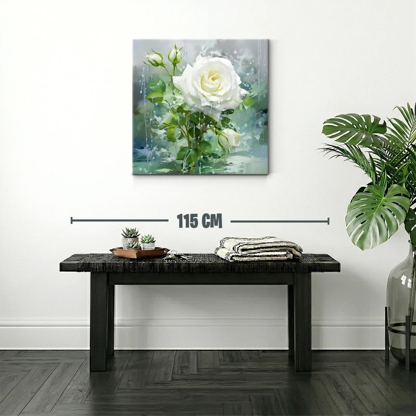 Rosa blanca en delicado encuadre de naturaleza serena — miniatura 2