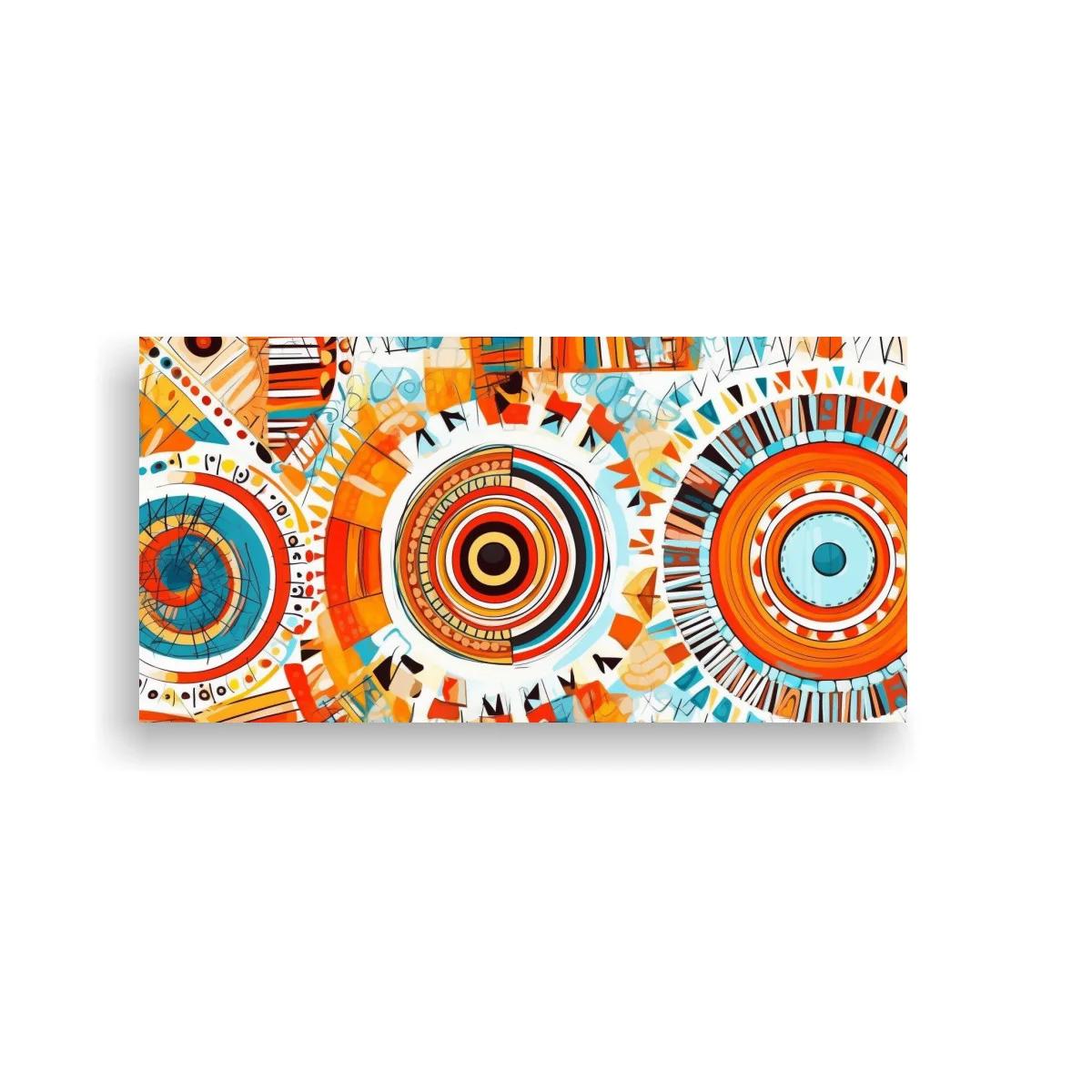 Cuadro mandala geométrica con círculos superpuestos