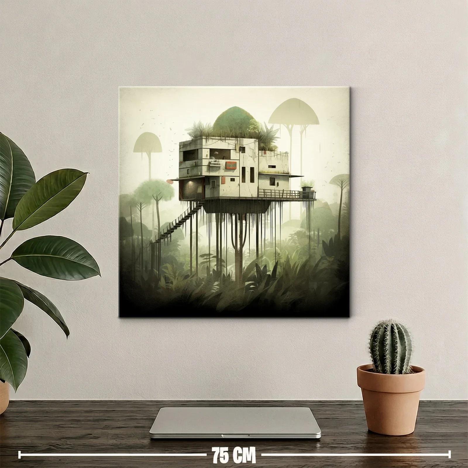 Casa elevada entre la naturaleza con ambiente misterioso — miniatura 2
