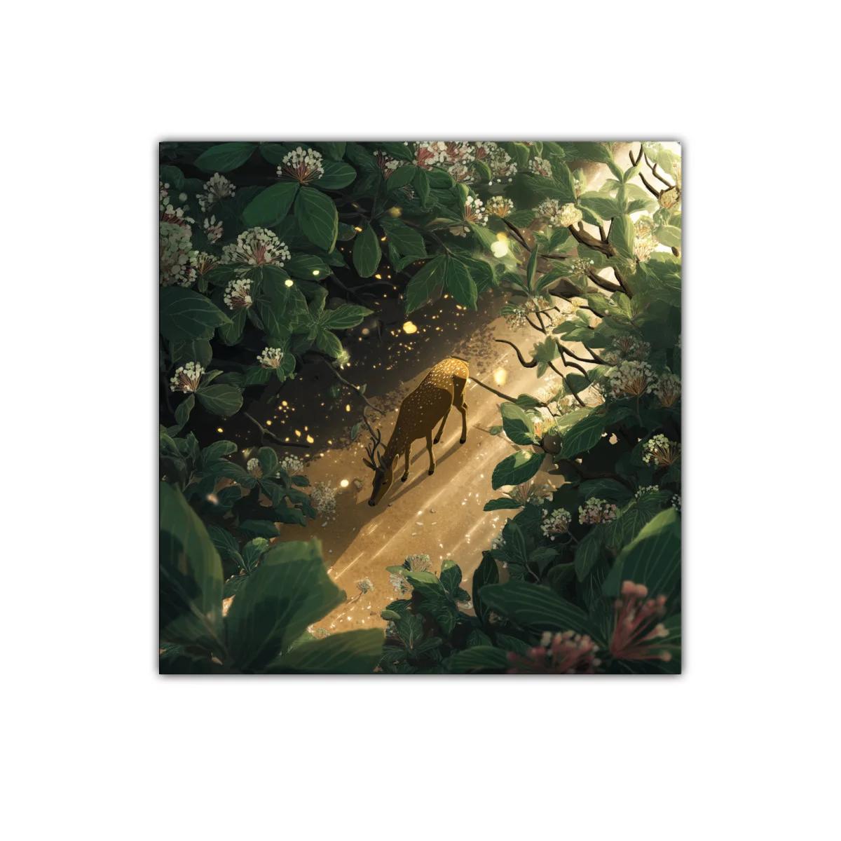 Serenidad entre el bosque iluminado por destellos dorados — imagen principal